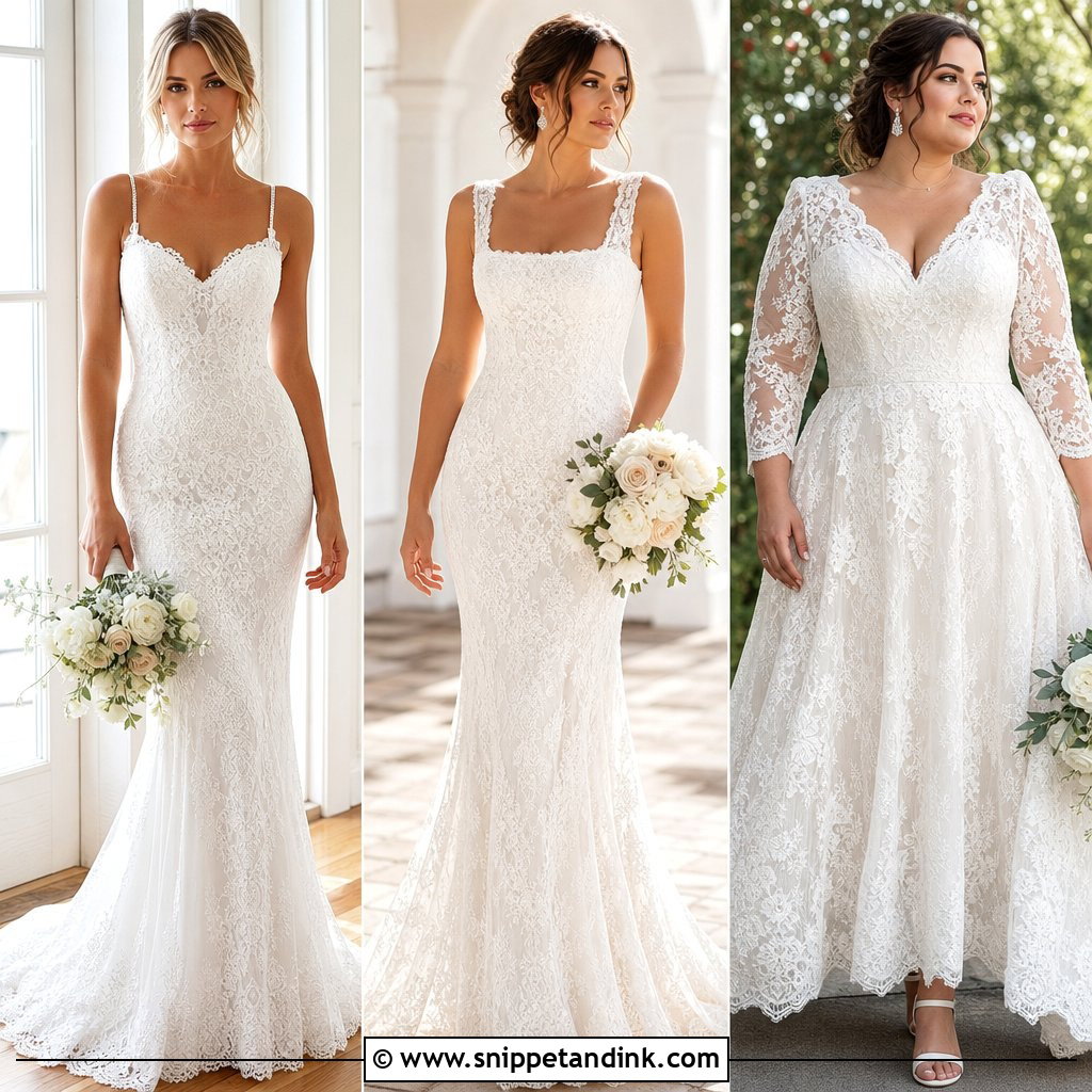 20 Simple Lace Wedding Dresses for Timeless Bridal Style