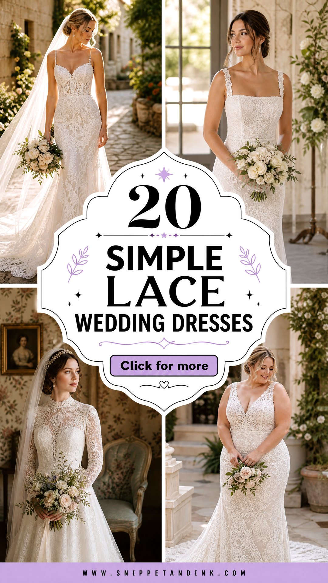 20 Simple Lace Wedding Dresses for Timeless Bridal Style - 20 Simple Lace Wedding Dresses for Timeless Bridal Style