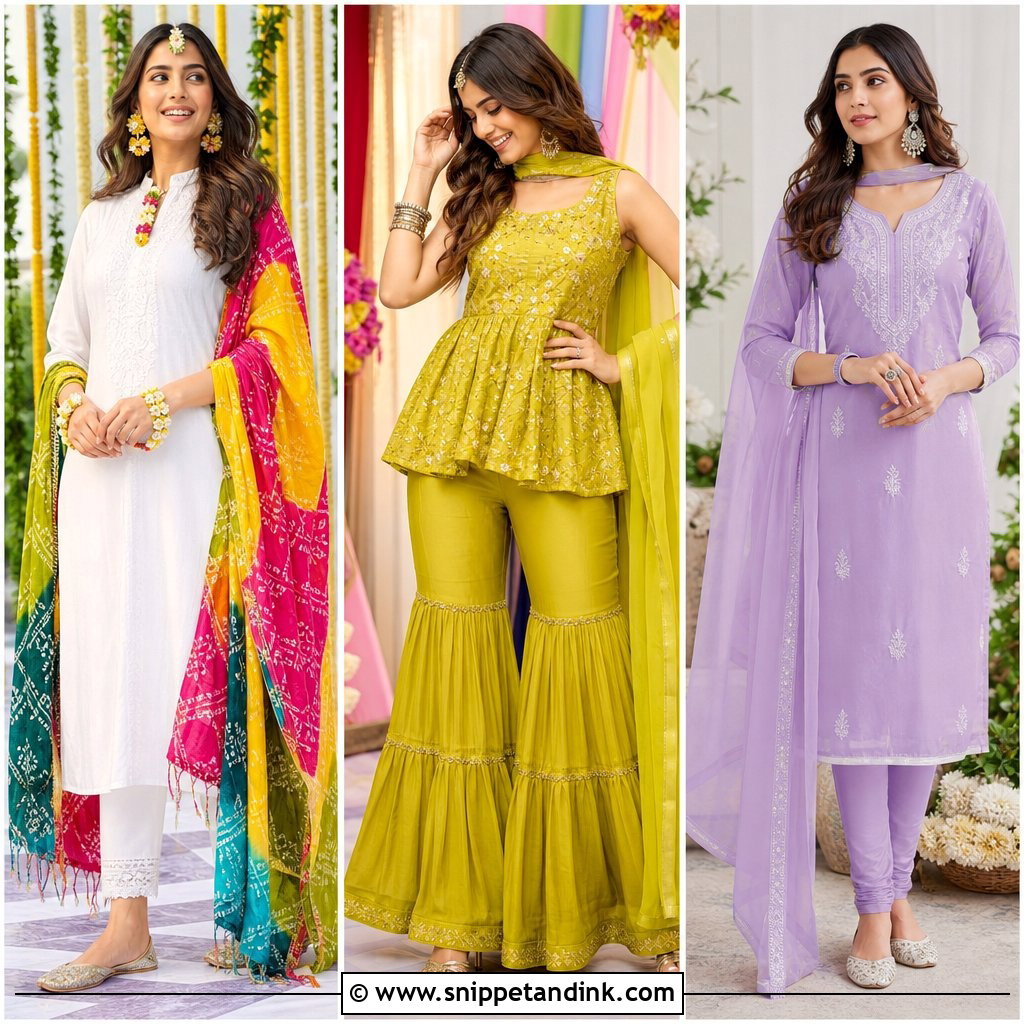 20 Simple Mehendi Outfits for Effortless Celebration Style