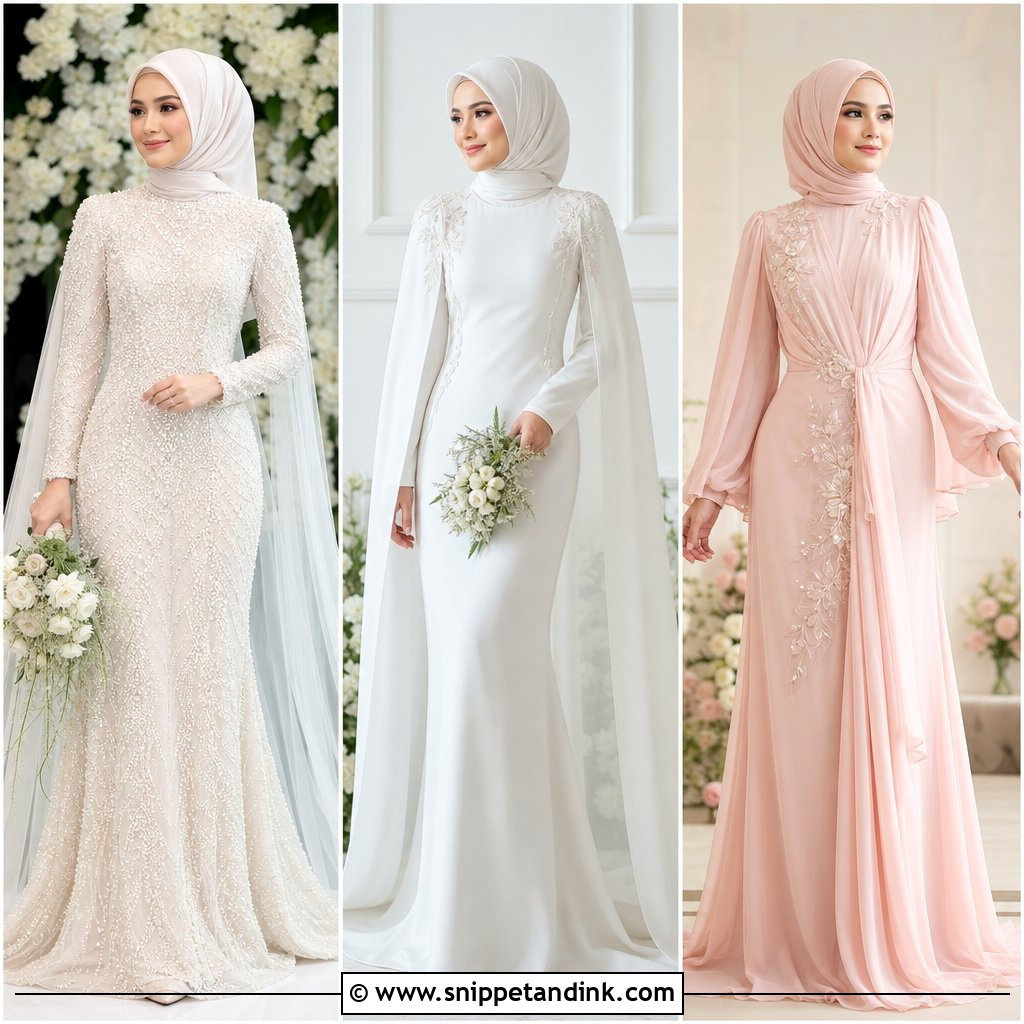 20 Simple Muslimah Wedding Dress Ideas for Modern Brides