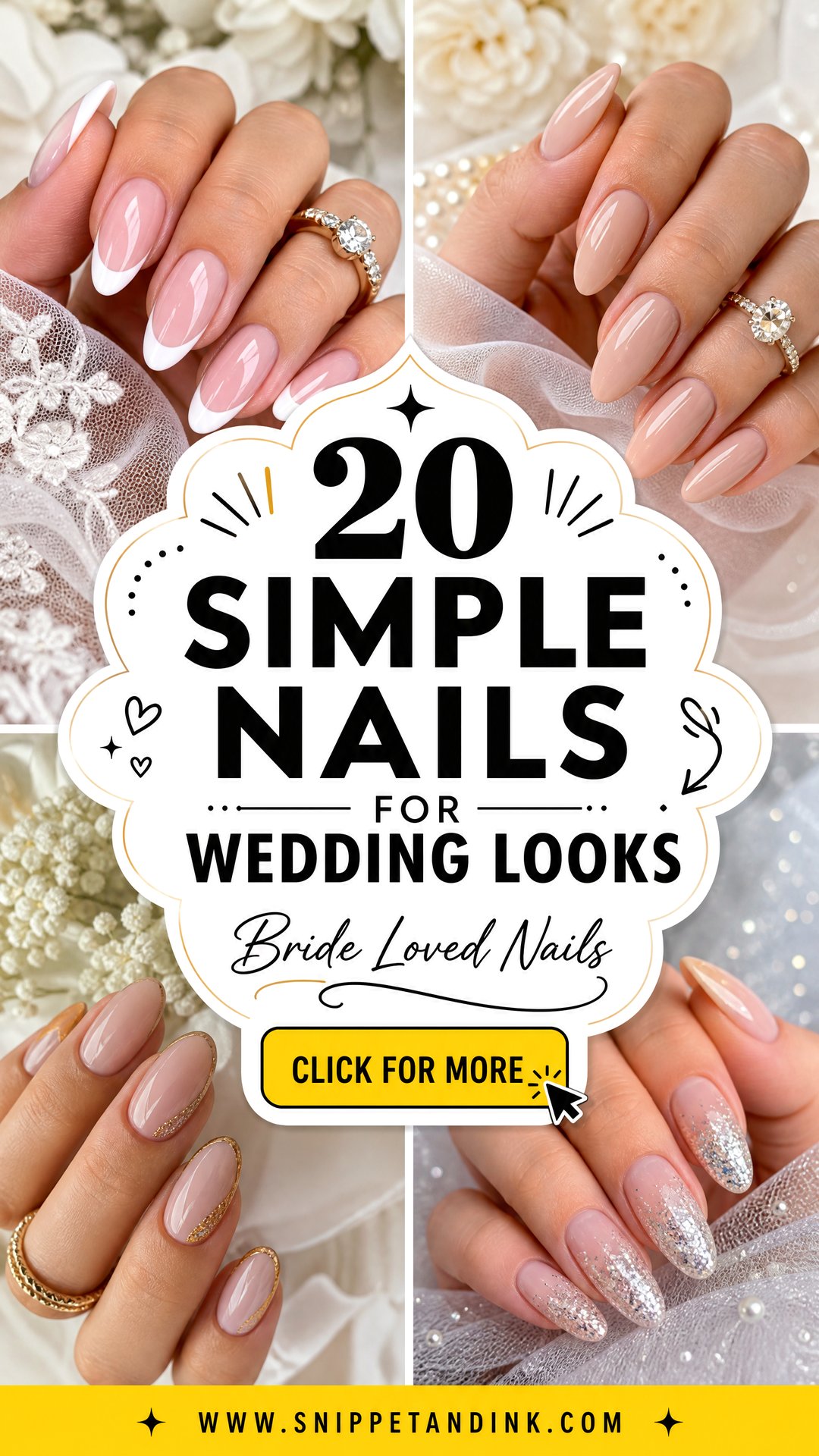 20 Simple Nails for Wedding Looks Brides Will Love - 20 Simple Nails for Wedding Looks Brides Will Love