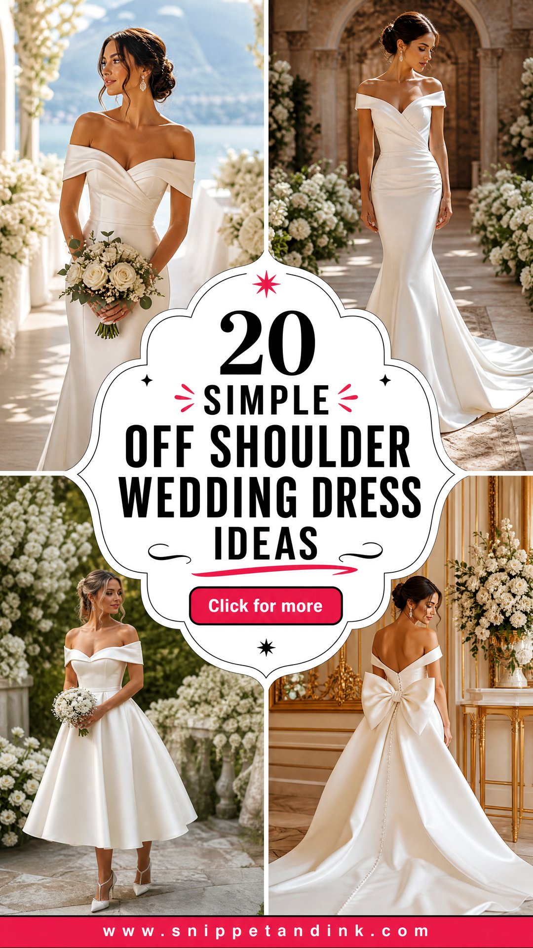 20 Simple Off Shoulder Wedding Dress Ideas for Chic Brides - 20 Simple Off Shoulder Wedding Dress Ideas for Chic Brides