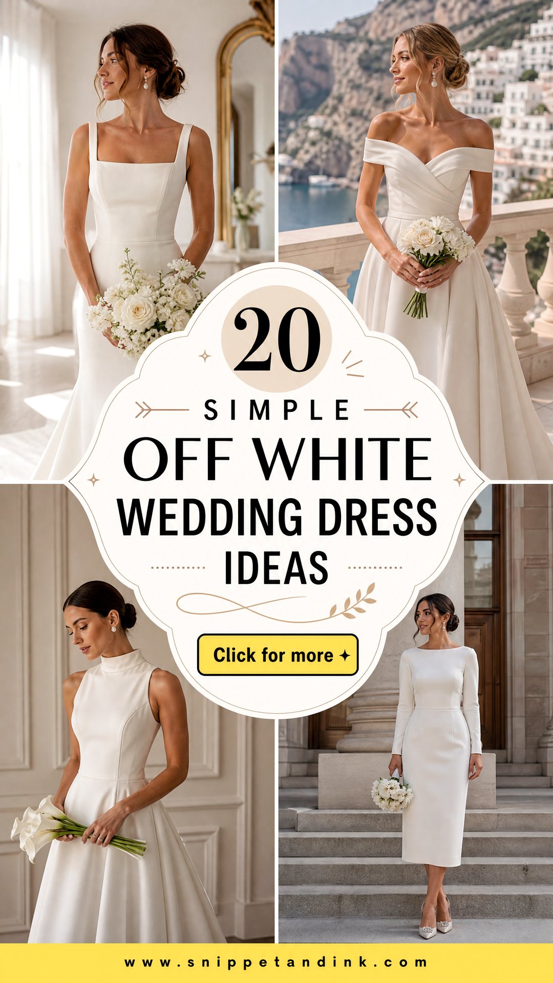 20 Simple Off White Wedding Dress Ideas for a Soft Bridal Look - 20 Simple Off White Wedding Dress Ideas for a Soft Bridal Look