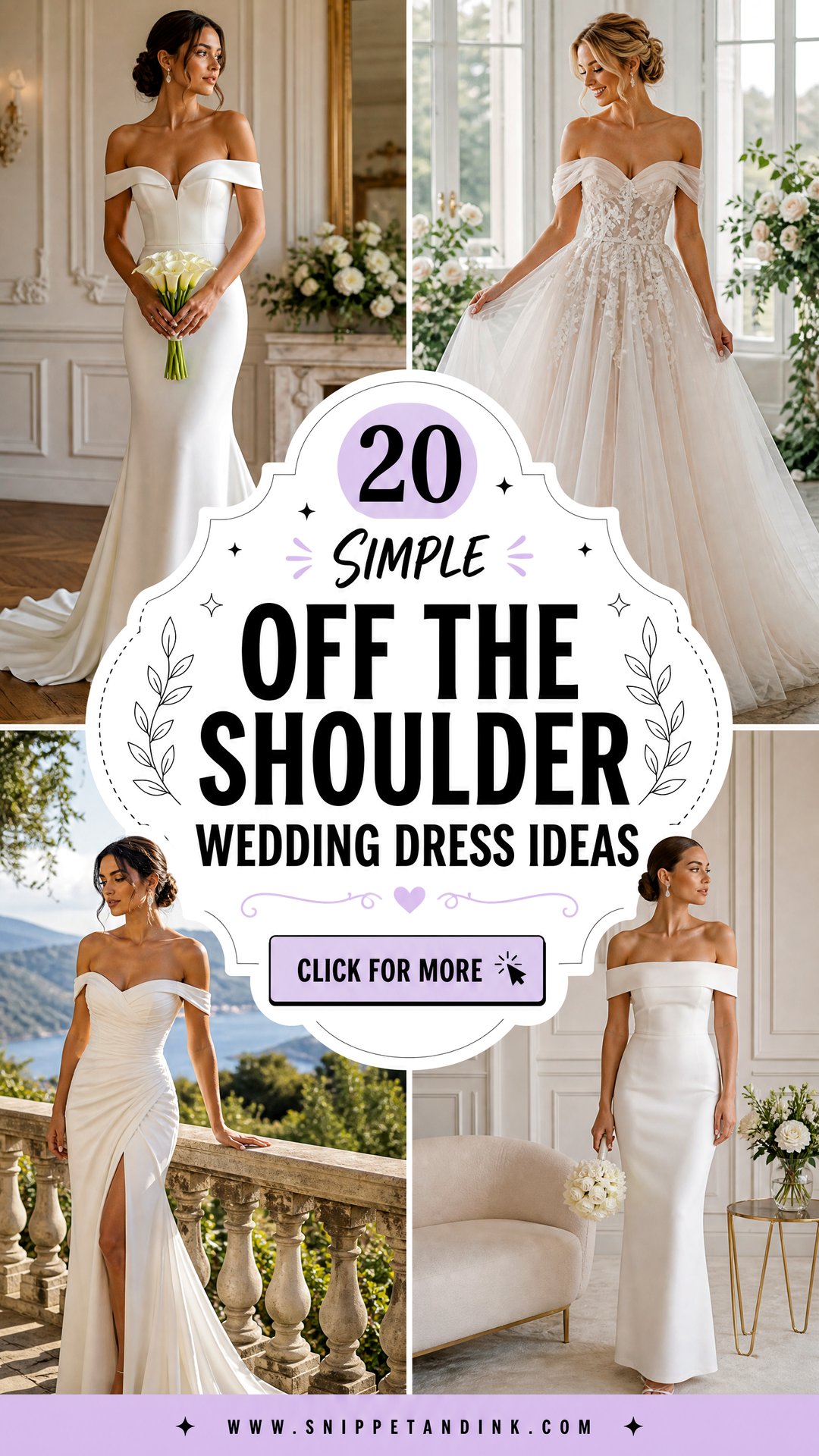20 Simple Off the Shoulder Wedding Dress Ideas for Modern Brides - 20 Simple Off the Shoulder Wedding Dress Ideas for Modern Brides