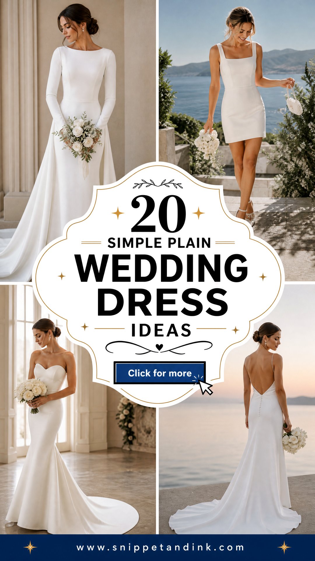 20 Simple Plain Wedding Dress Ideas for Understated Brides - 20 Simple Plain Wedding Dress Ideas for Understated Brides