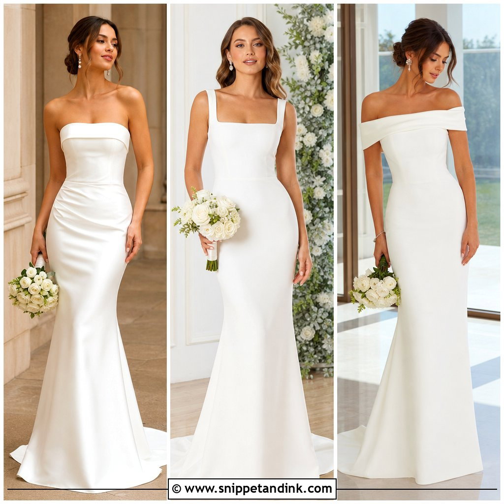 20 Simple Sheath Wedding Dress Ideas for Elegant Brides
