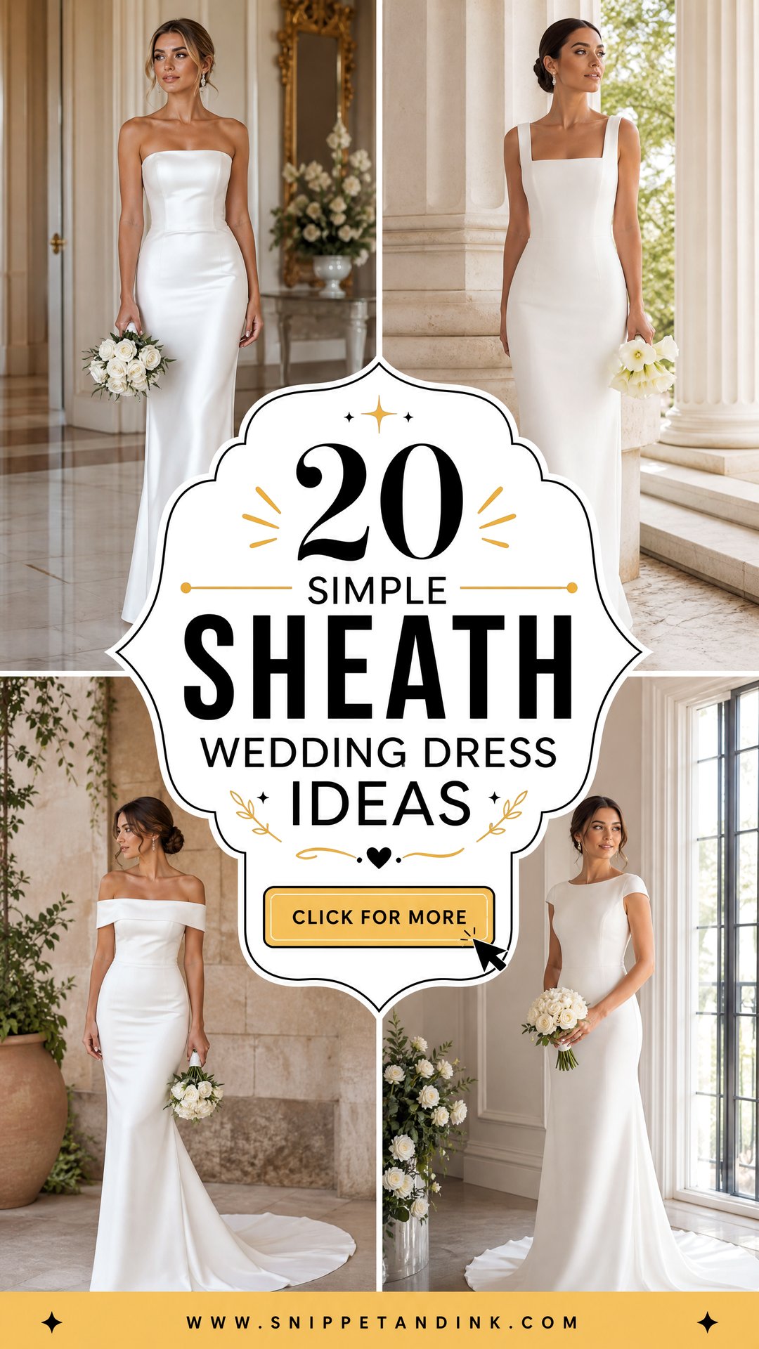 20 Simple Sheath Wedding Dress Ideas for Elegant Brides - 20 Simple Sheath Wedding Dress Ideas for Elegant Brides