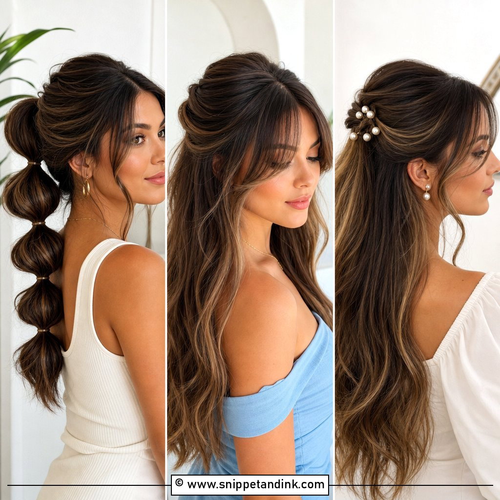 20 Simple Shoulder Length Medium Half-Up Wedding Guest Hairstyles