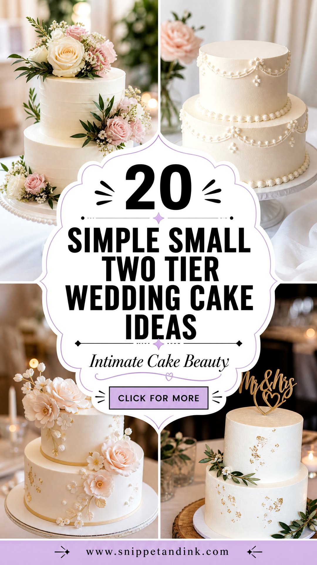20 Simple Small Two Tier Wedding Cake Ideas for Intimate Days - 20 Simple Small Two Tier Wedding Cake Ideas for Intimate Days