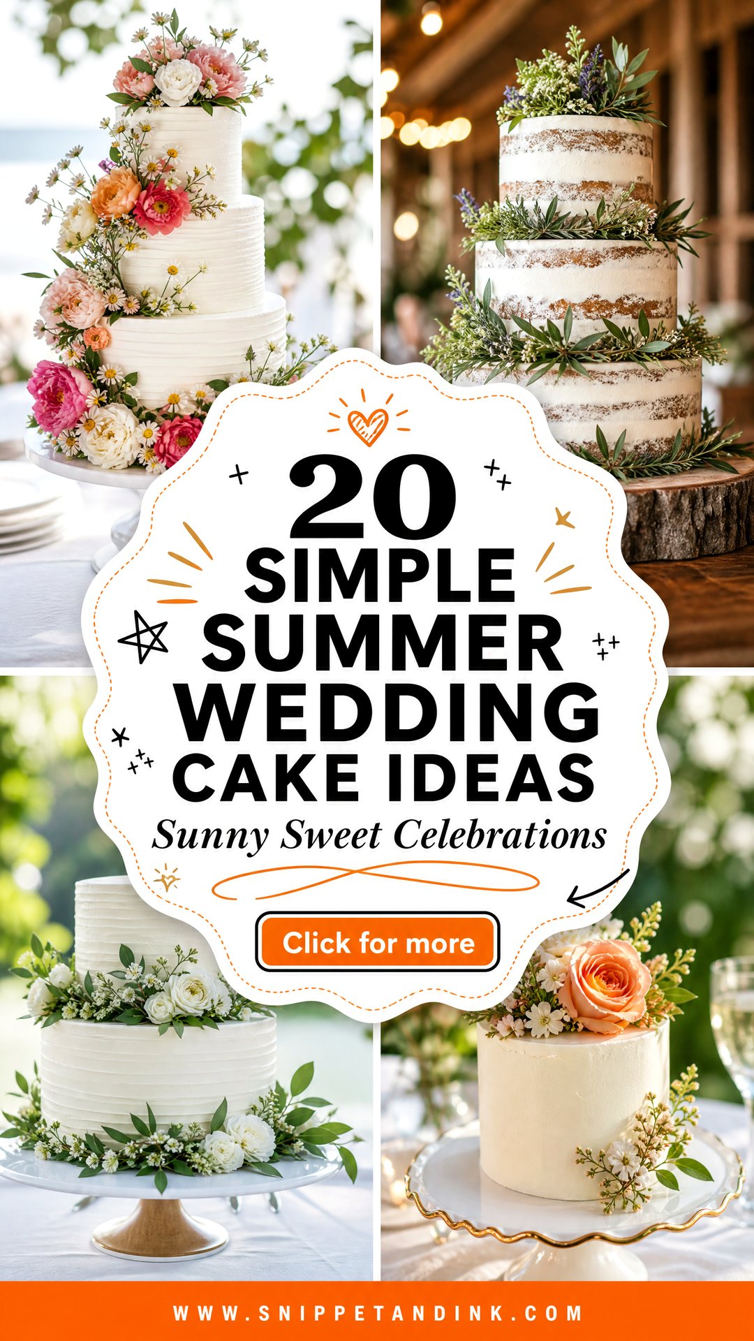 20 Simple Summer Wedding Cake Ideas for Sunny Celebrations - 20 Simple Summer Wedding Cake Ideas for Sunny Celebrations
