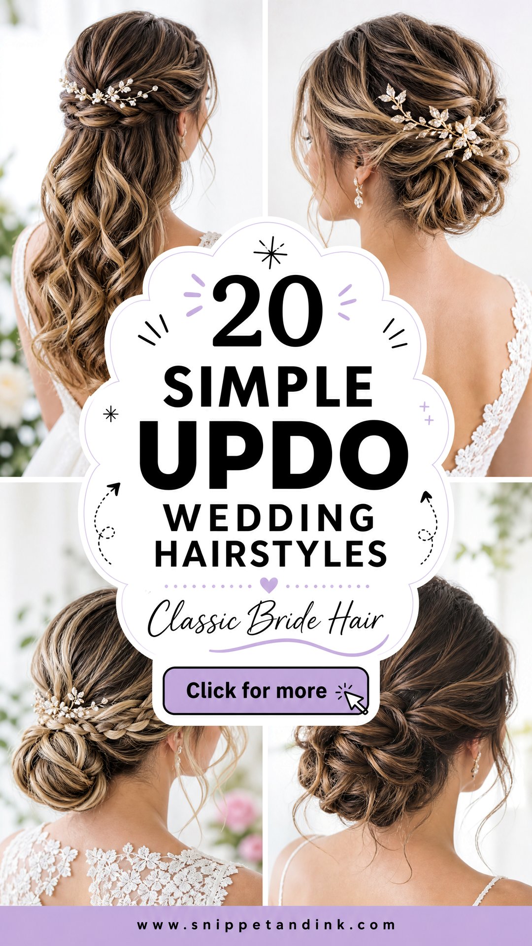 20 Simple Updo Wedding Hairstyles for Classic Brides - 20 Simple Updo Wedding Hairstyles for Classic Brides