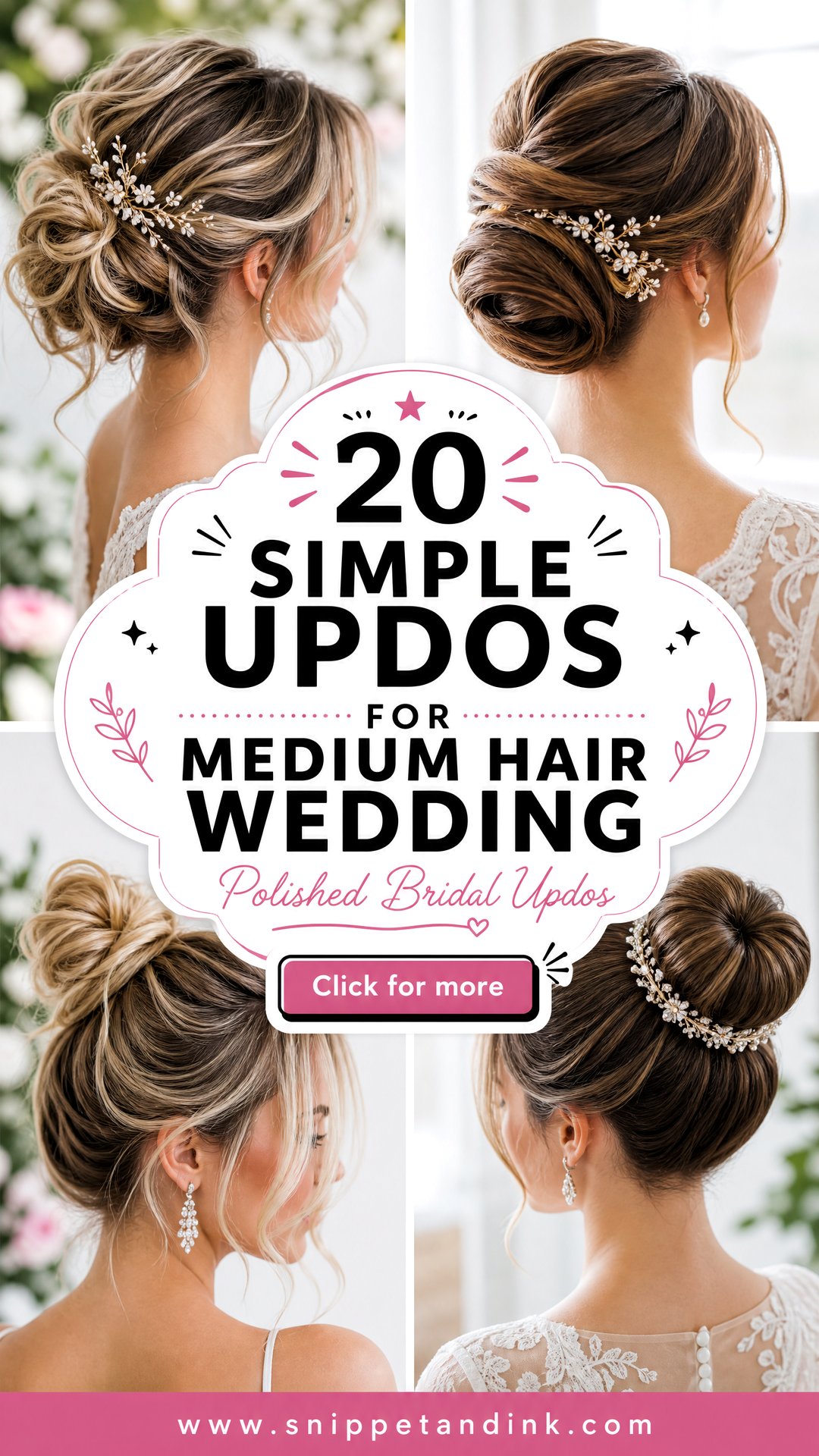20 Simple Updos for Medium Hair Wedding Looks - 20 Simple Updos for Medium Hair Wedding Looks