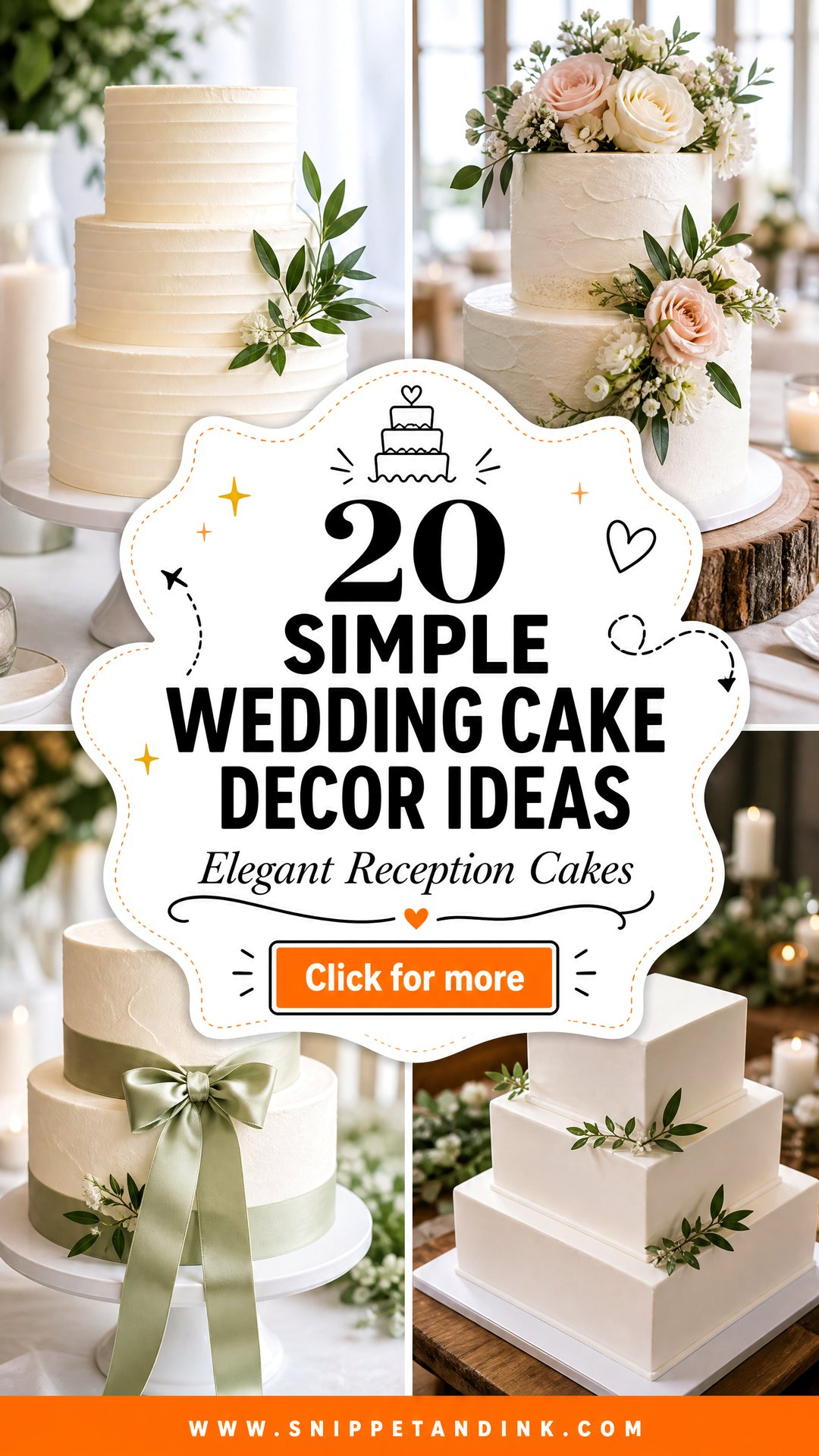20 Simple Wedding Cake Decor Ideas for Elegant Receptions - 20 Simple Wedding Cake Decor Ideas for Elegant Receptions