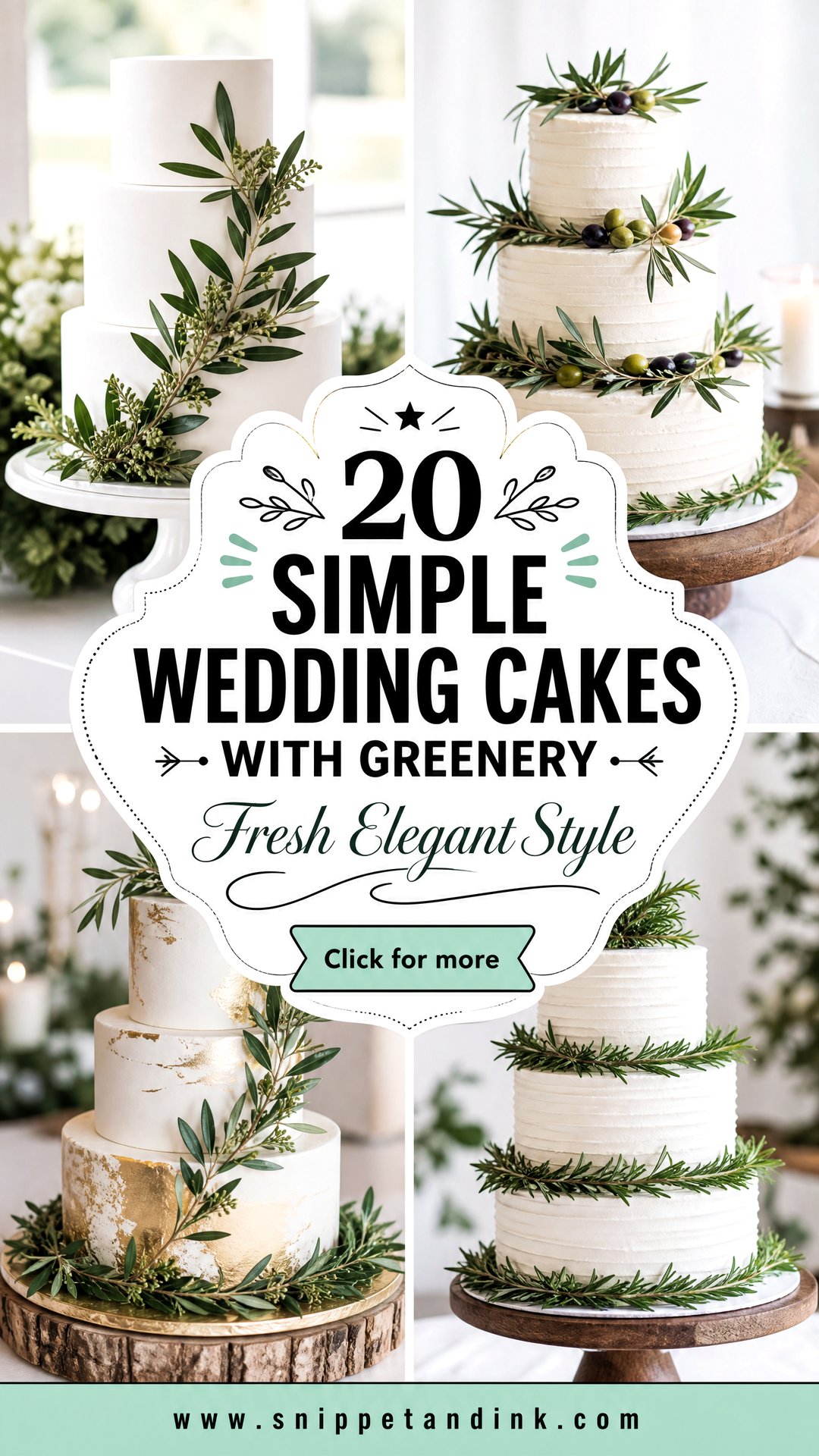 20 Simple Wedding Cakes with Greenery for Fresh Style - 20 Simple Wedding Cakes with Greenery for Fresh Style