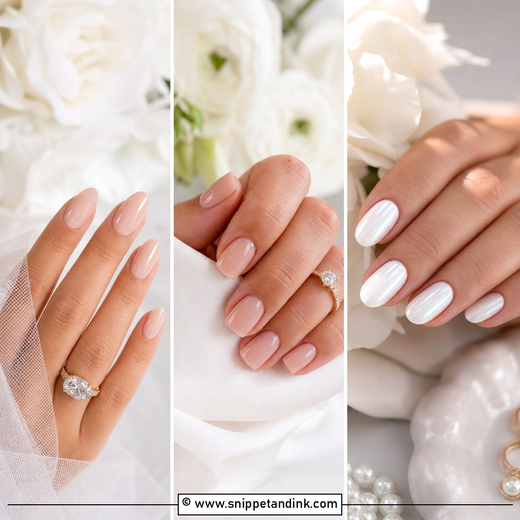 20 Simple Wedding Day Nails for Bride Elegant Ideas