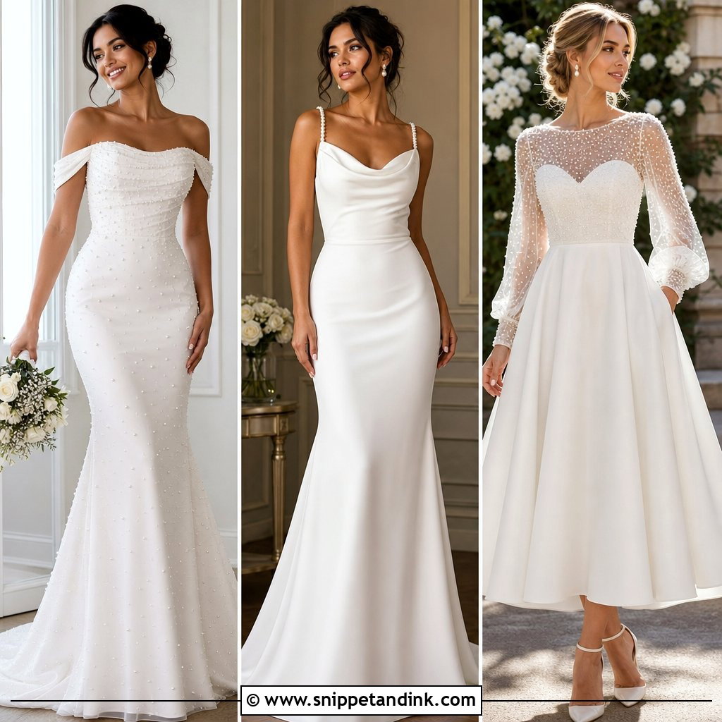 20 Simple Wedding Dress with Pearls Ideas for a Timeless Glow