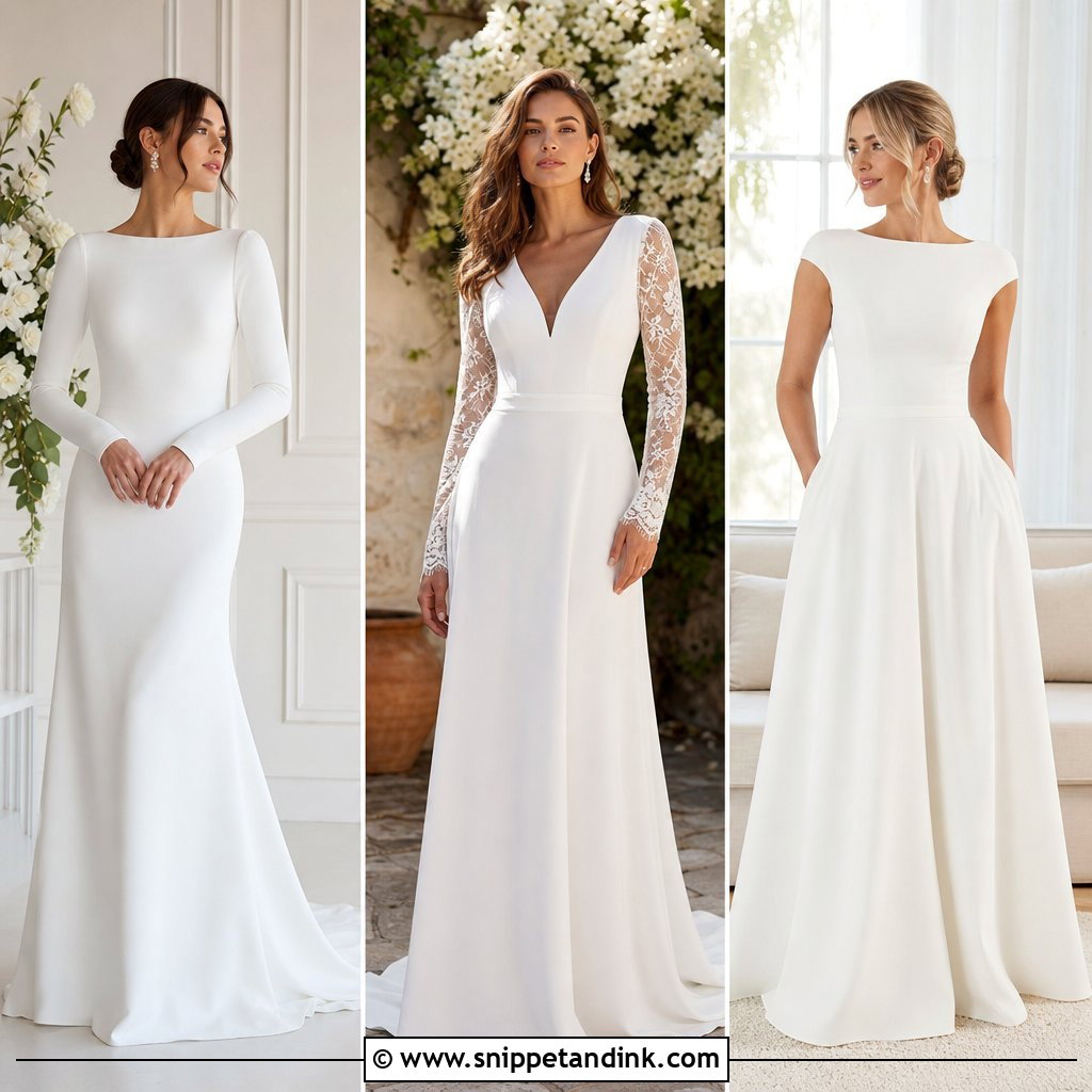 20 Simple Wedding Dresses with Sleeves for Effortless Elegance