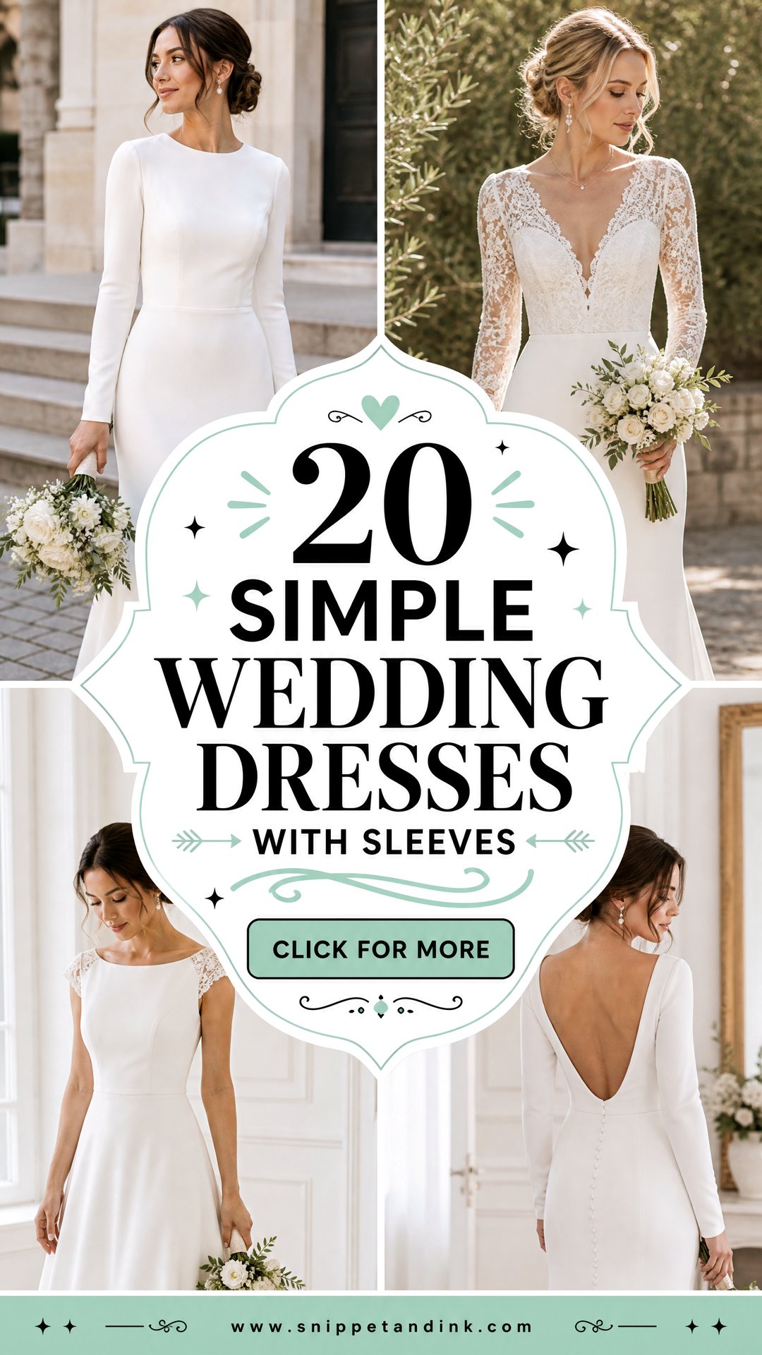 20 Simple Wedding Dresses with Sleeves for Effortless Elegance - 20 Simple Wedding Dresses with Sleeves for Effortless Elegance