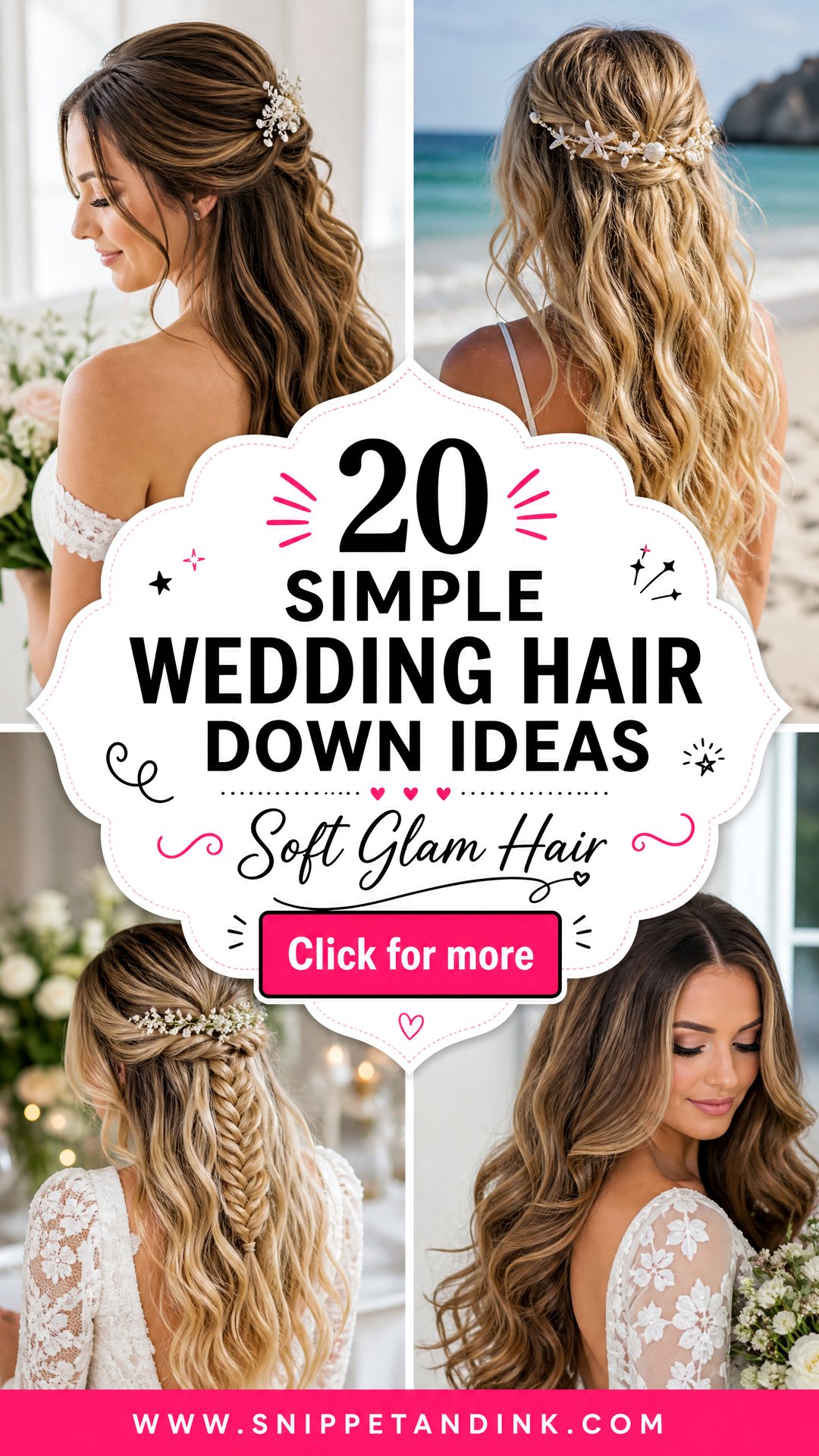 20 Simple Wedding Hair Down Ideas Brides Love for Soft Glam - 20 Simple Wedding Hair Down Ideas Brides Love for Soft Glam