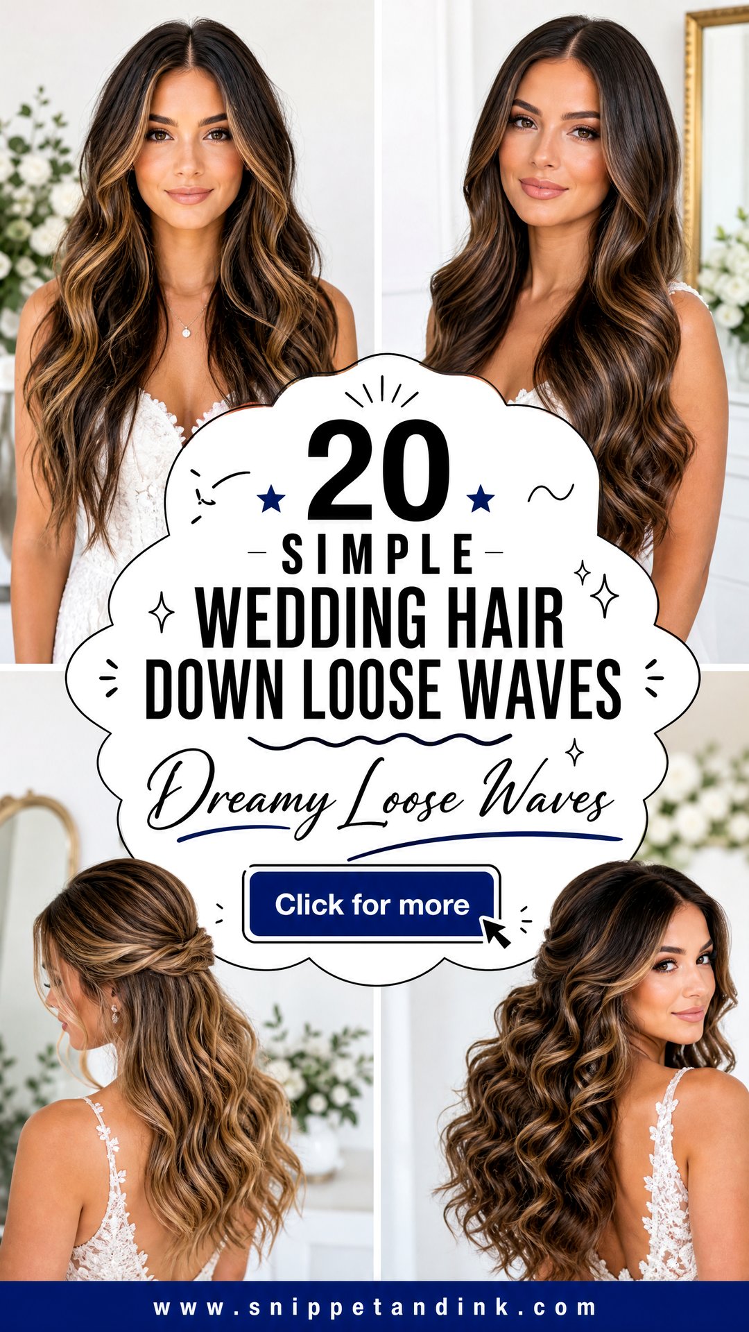 20 Simple Wedding Hair Down Loose Waves for Brides - 20 Simple Wedding Hair Down Loose Waves for Brides
