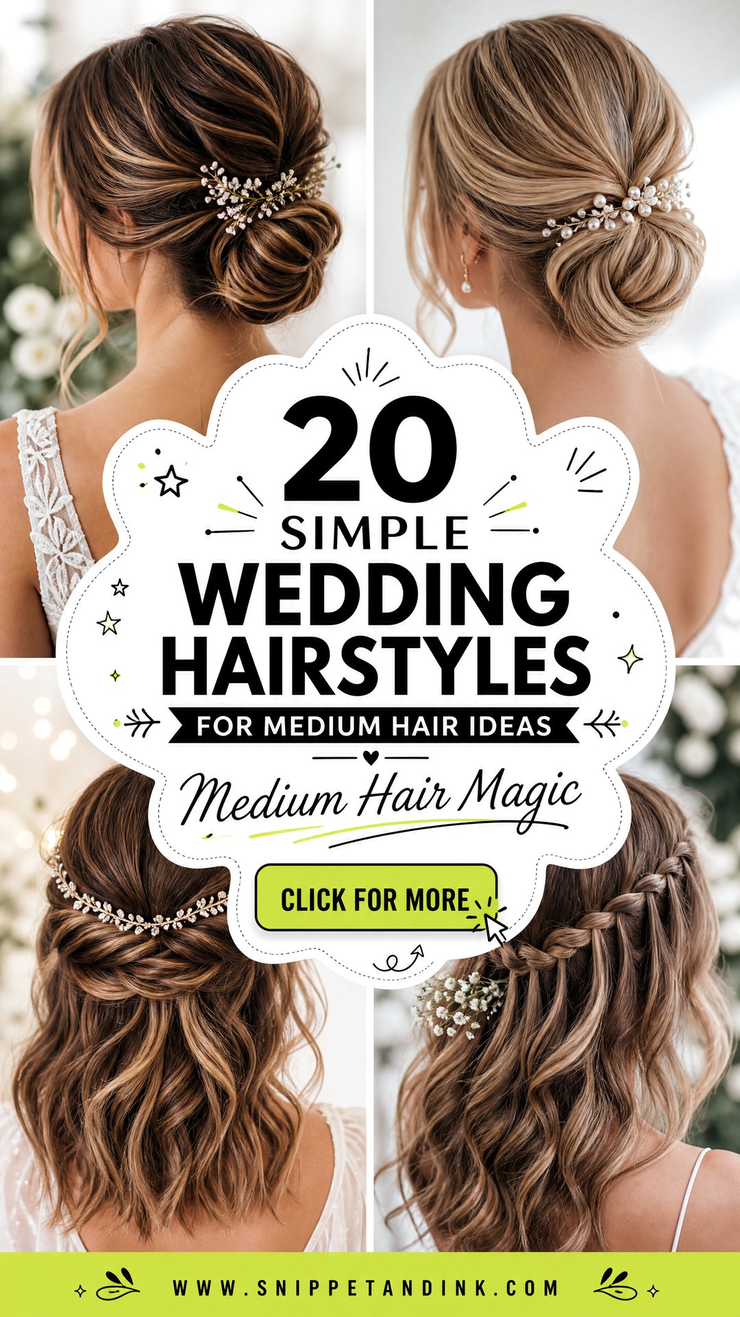 20 Simple Wedding Hairstyles for Medium Hair Brides Love - 20 Simple Wedding Hairstyles for Medium Hair Brides Love
