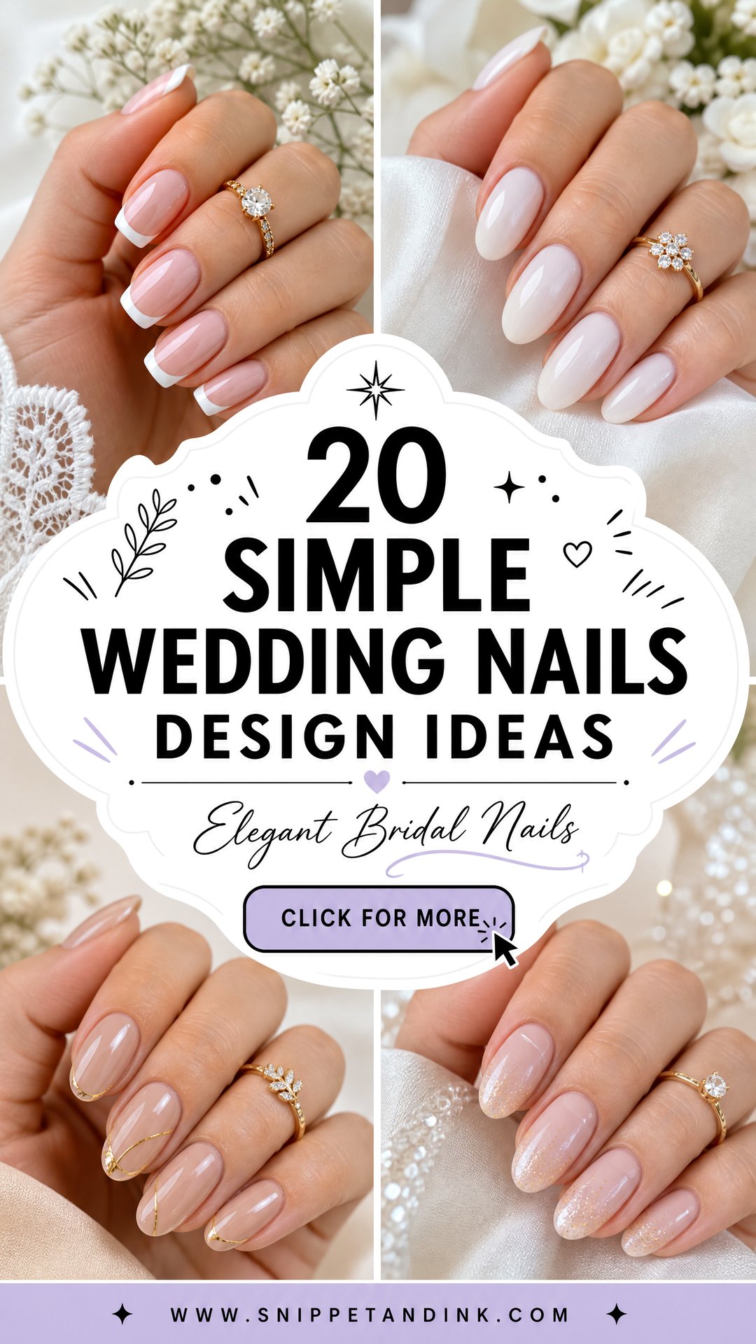 20 Simple Wedding Nails Design Ideas for Elegant Brides - 20 Simple Wedding Nails Design Ideas for Elegant Brides