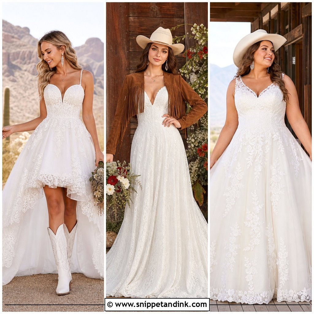 20 Simple Western Wedding Dress Ideas for Rustic-Chic Brides