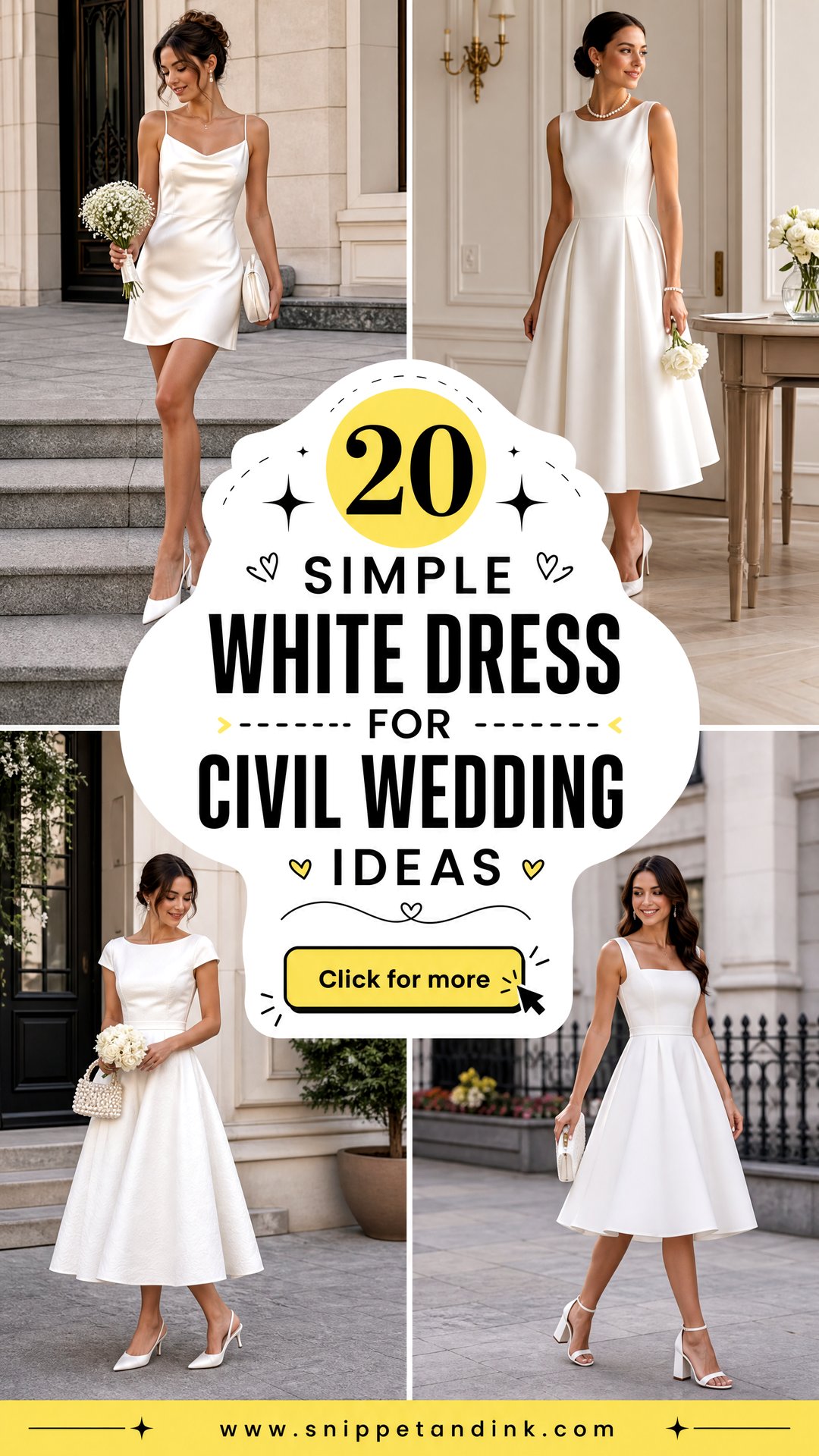 20 Simple White Dress for Civil Wedding Ideas for Chic Ceremonies - 20 Simple White Dress for Civil Wedding Ideas for Chic Ceremonies