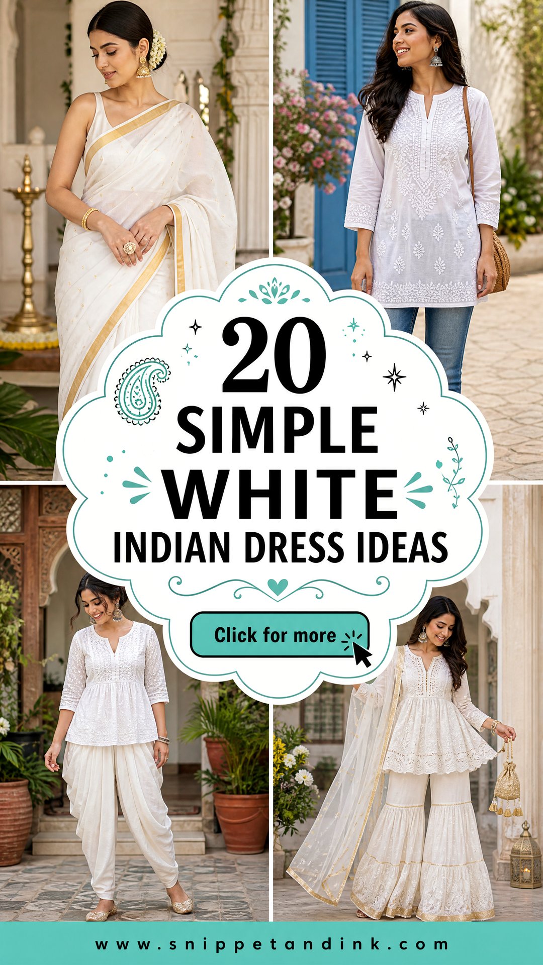 20 Simple White Indian Dress Ideas Elegant Looks for Brides - 20 Simple White Indian Dress Ideas: Elegant Looks for Brides