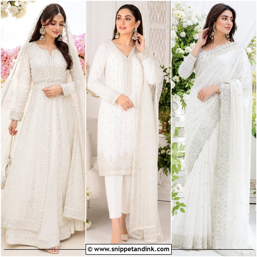 20 Simple White Nikkah Dress Ideas Graceful Styles for Brides