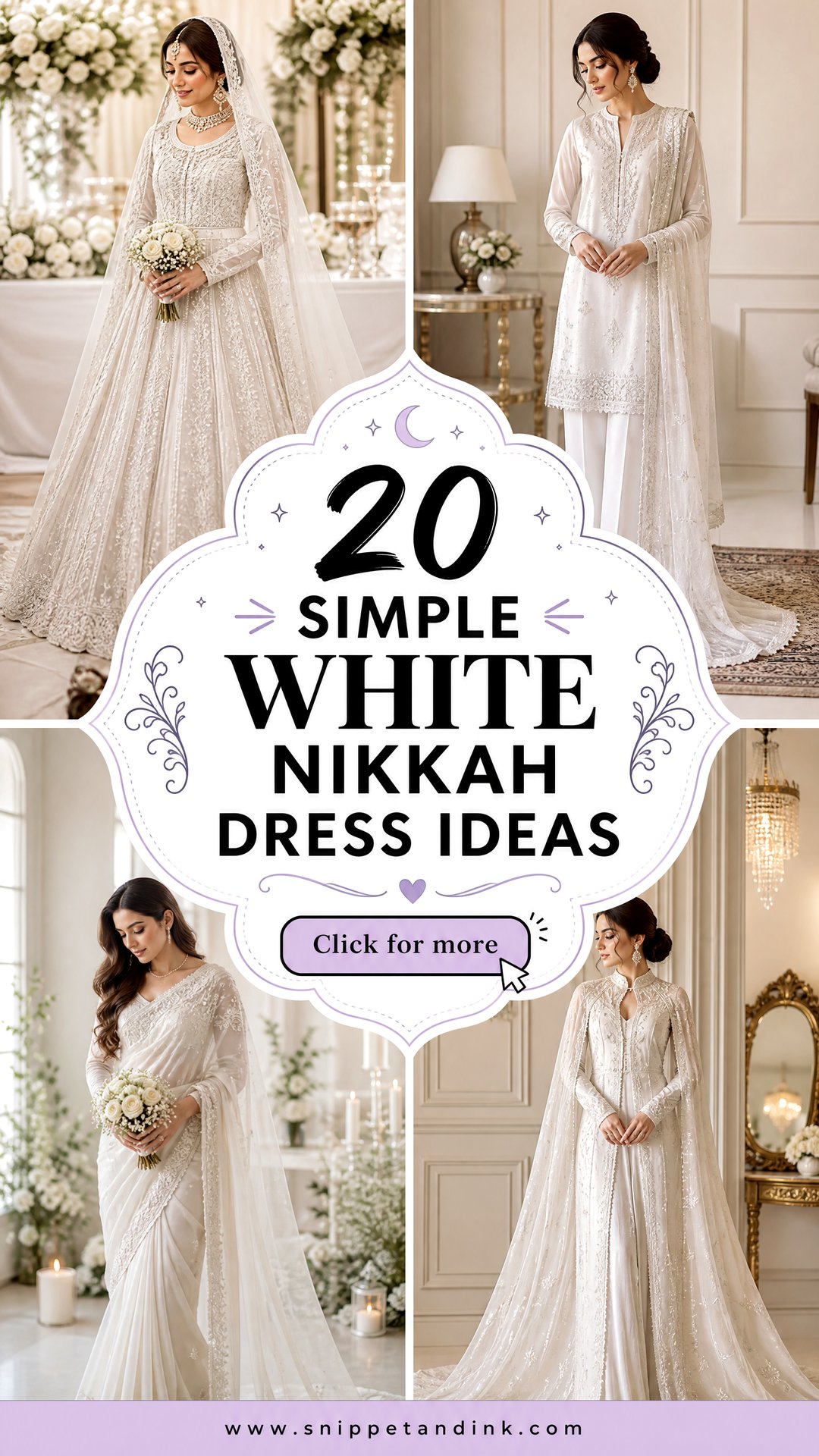 20 Simple White Nikkah Dress Ideas Graceful Styles for Brides - 20 Simple White Nikkah Dress Ideas: Graceful Styles for Brides