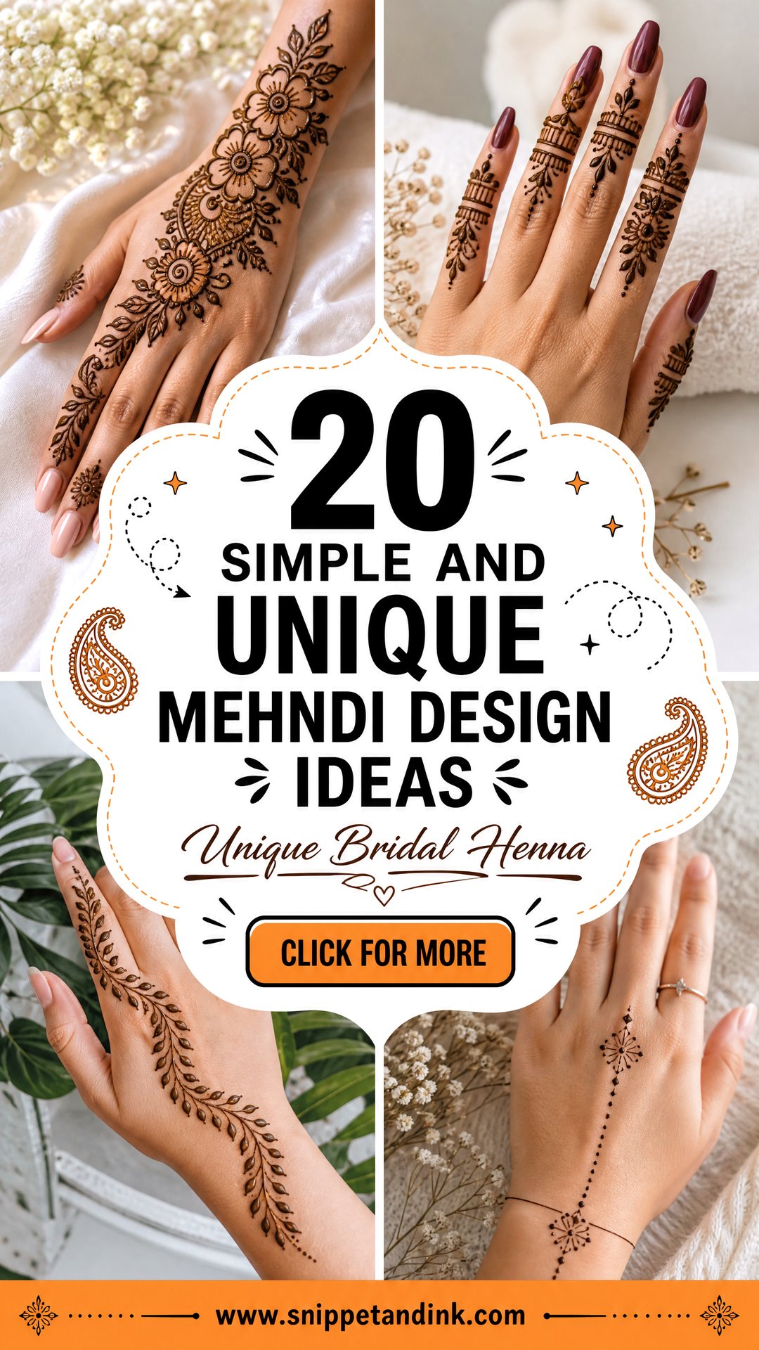 20 Simple and Unique Mehndi Design Ideas for Brides - 20 Simple and Unique Mehndi Design Ideas for Brides