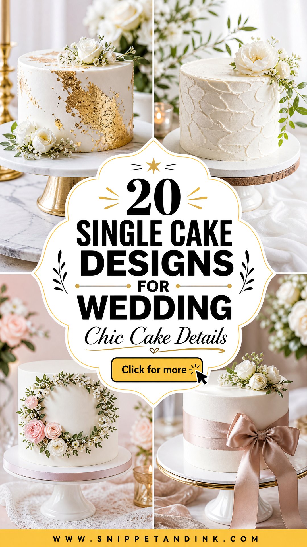 20 Single Cake Designs for Wedding With Chic Details to Try - 20 Single Cake Designs for Wedding With Chic Details to Try