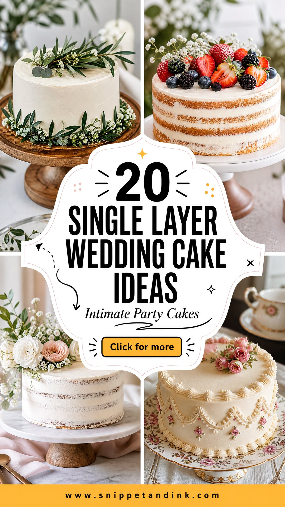 20 Single Layer Wedding Cake Ideas for Intimate Parties - 20 Single Layer Wedding Cake Ideas for Intimate Parties