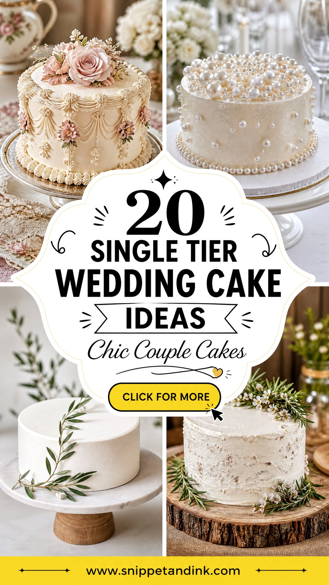20 Single Tier Wedding Cake Ideas for Chic Couples Today - 20 Single Tier Wedding Cake Ideas for Chic Couples Today