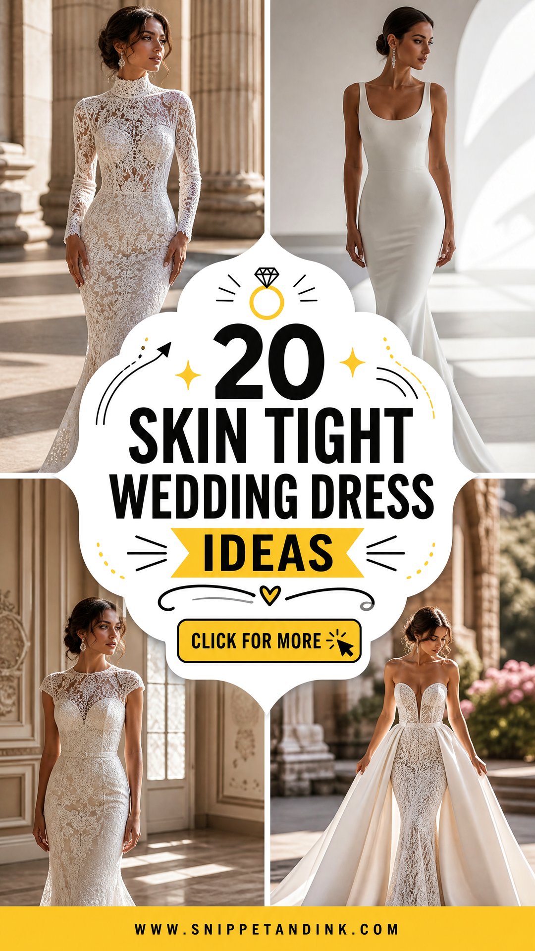 20 Skin Tight Wedding Dress Ideas for a Sleek Bridal Look - 20 Skin Tight Wedding Dress Ideas for a Sleek Bridal Look