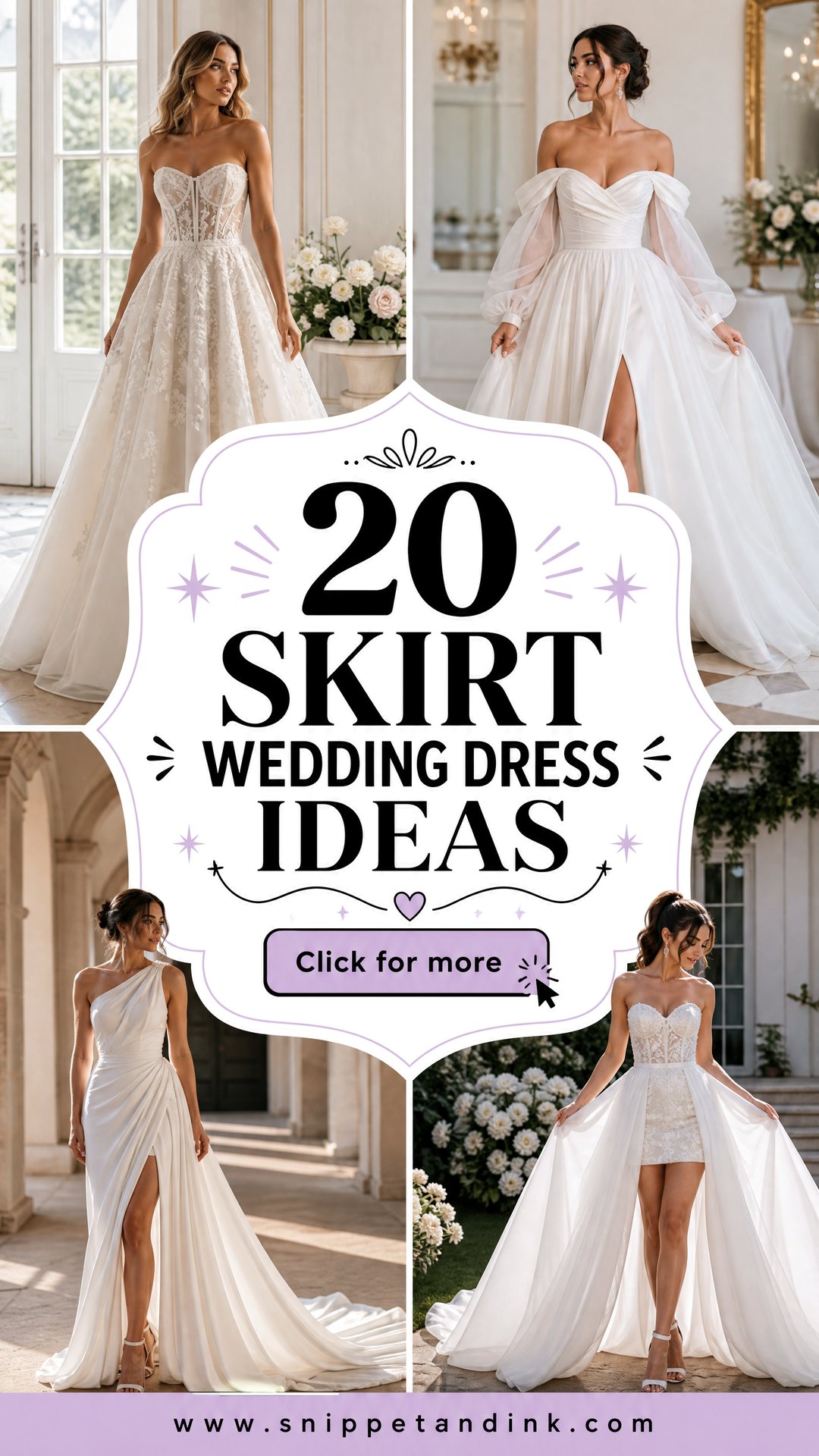 20 Skirt Wedding Dress Ideas for a Fresh Modern Bridal Look - 20 Skirt Wedding Dress Ideas for a Fresh, Modern Bridal Look
