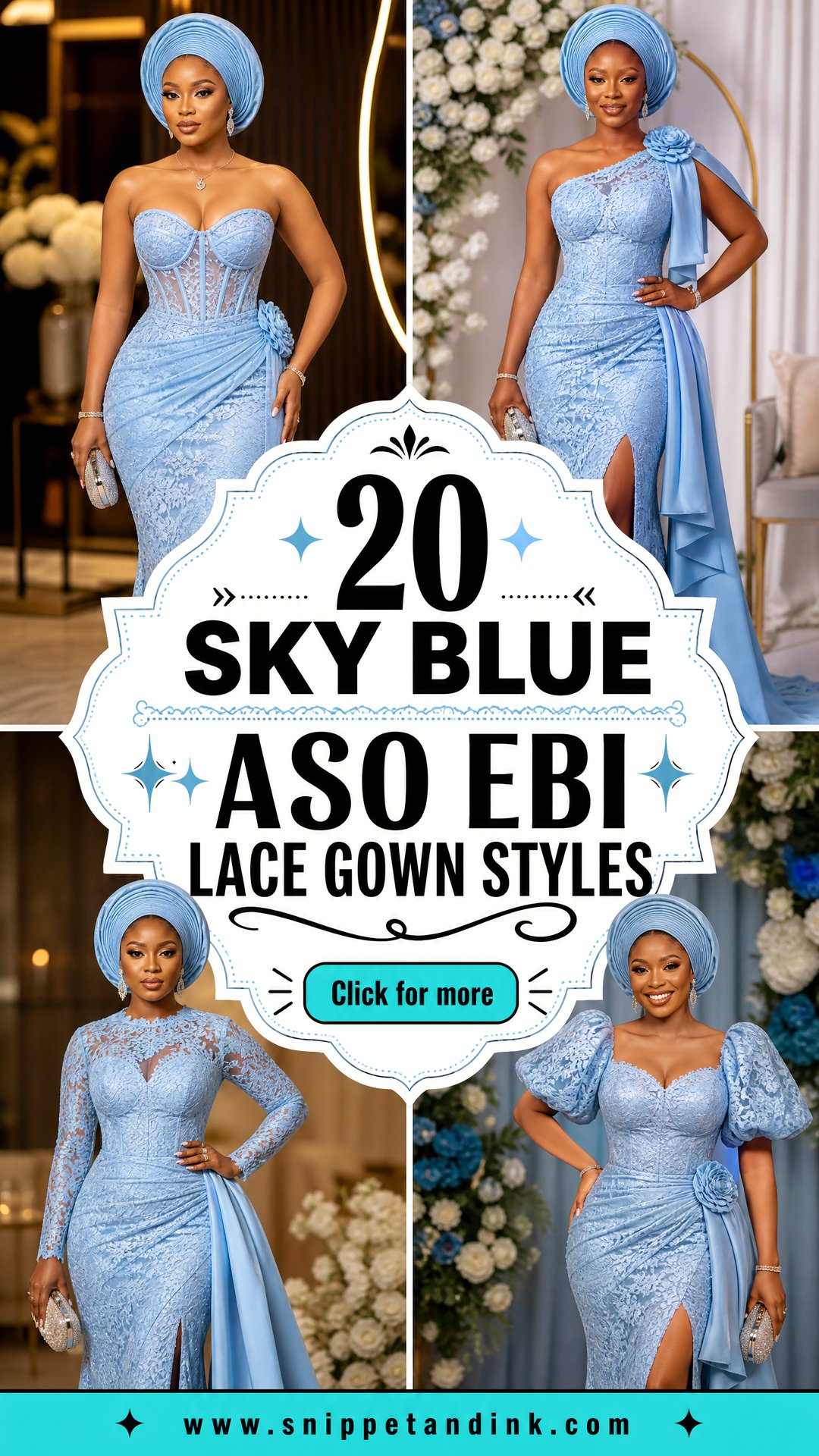 20 Sky Blue Aso Ebi Lace Gown Styles Stunning Looks for 2025 - 20 Sky Blue Aso Ebi Lace Gown Styles: Stunning Looks for 2025
