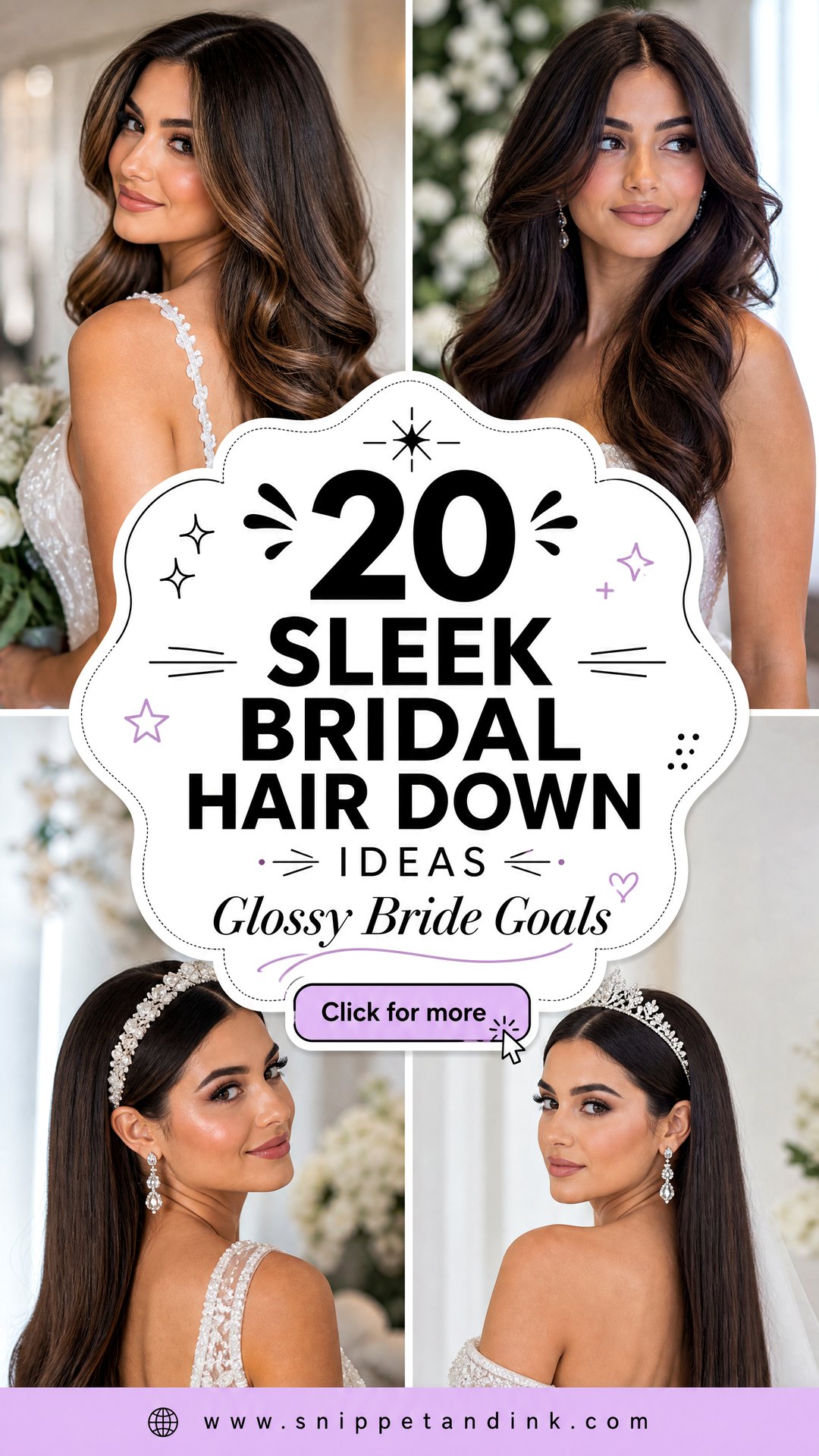 20 Sleek Bridal Hair Down Ideas for Modern Brides To Love - 20 Sleek Bridal Hair Down Ideas for Modern Brides To Love