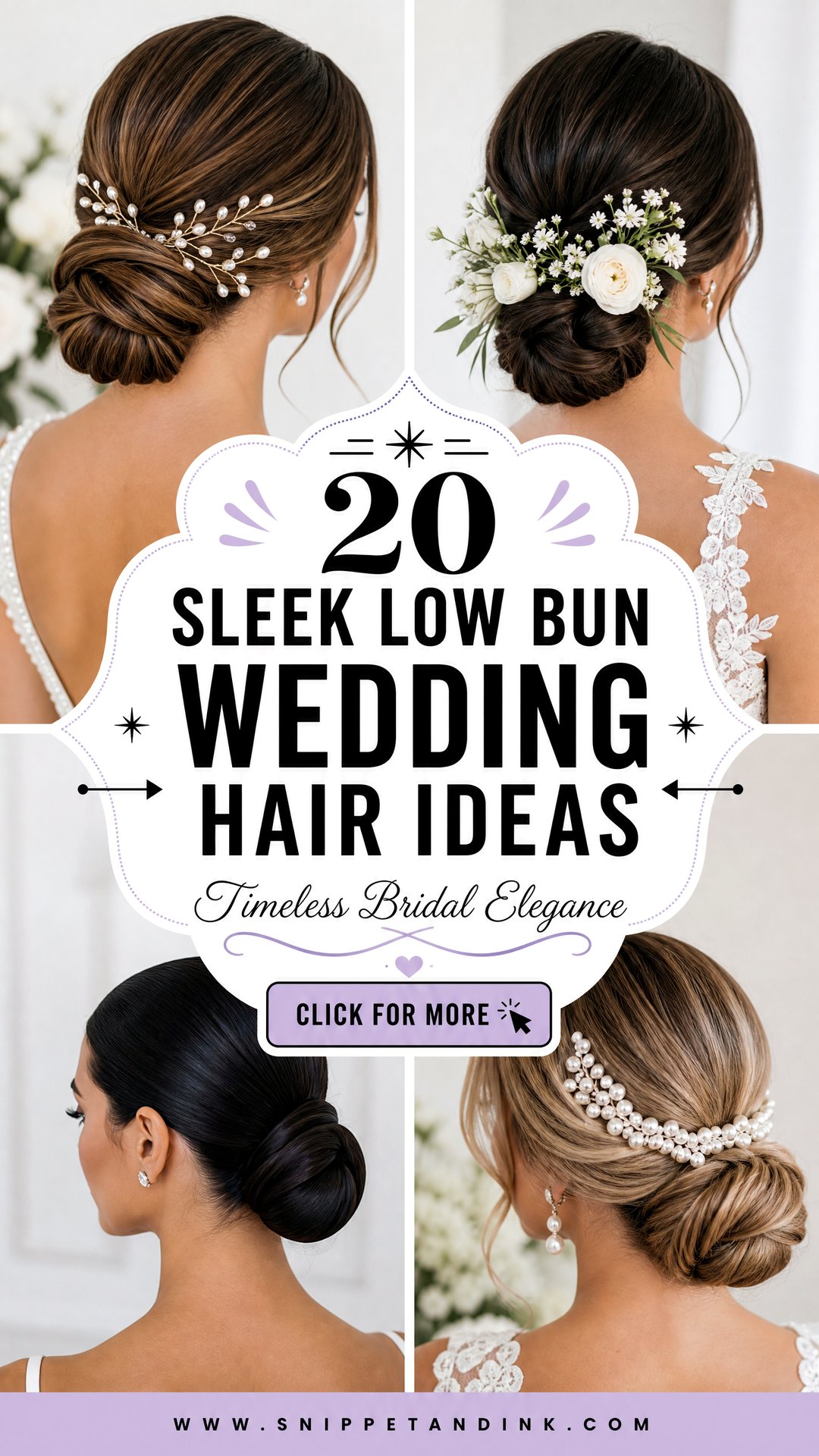 20 Sleek Low Bun Wedding Hair Ideas for Timeless Brides - 20 Sleek Low Bun Wedding Hair Ideas for Timeless Brides