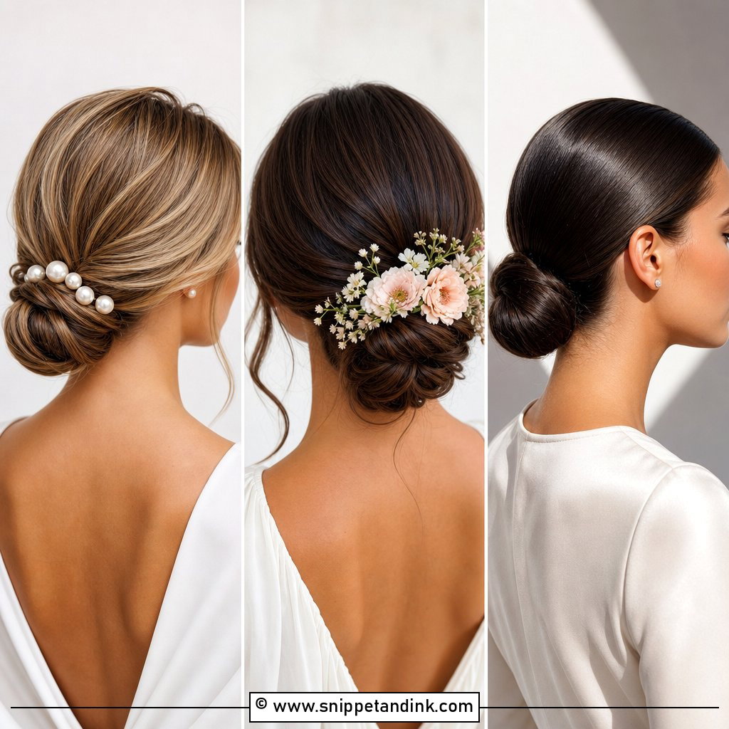 20 Sleek Low Bun Wedding Hair Ideas for Timeless Brides