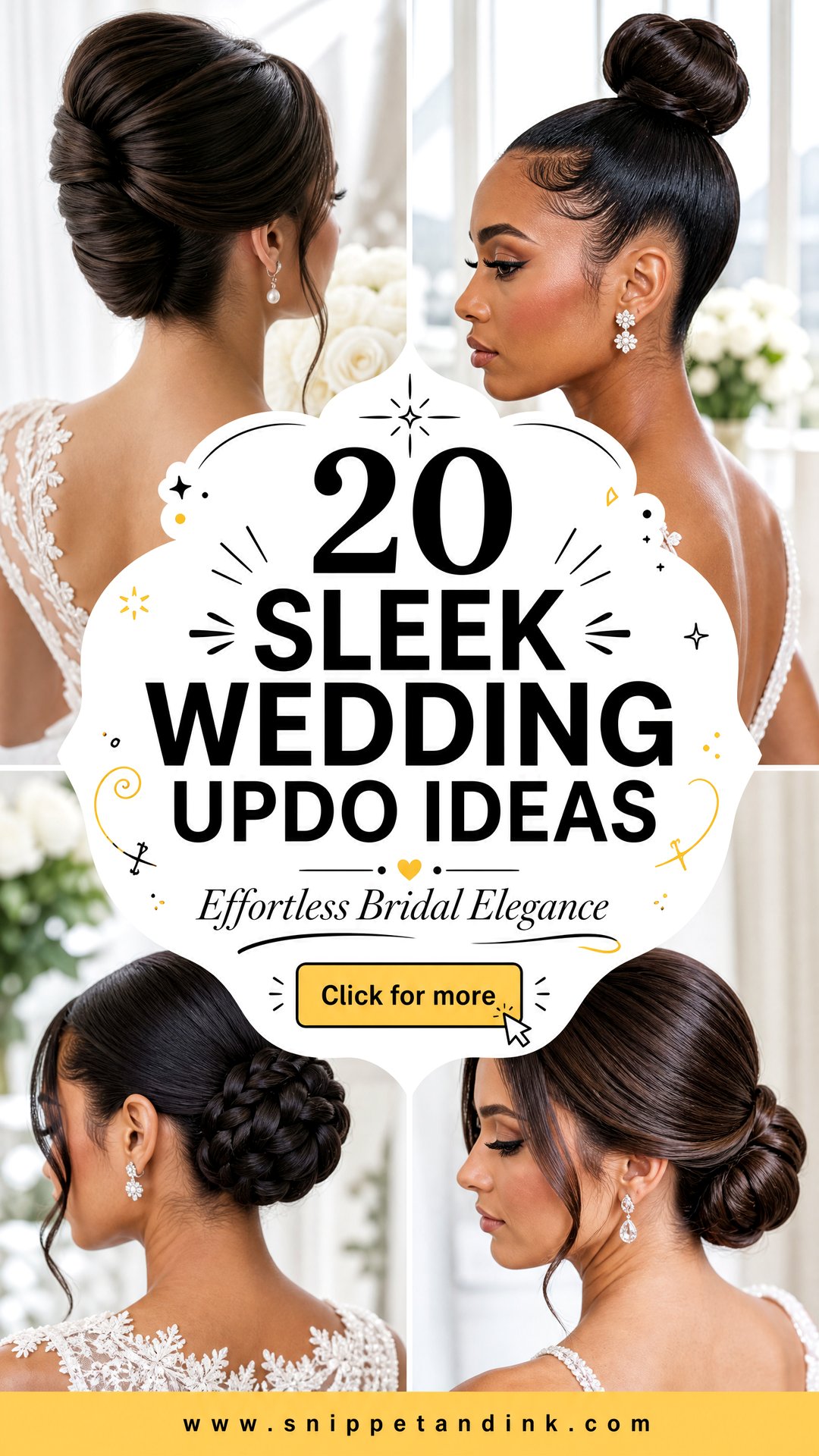 20 Sleek Wedding Updo Ideas for Effortless Bridal Elegance - 20 Sleek Wedding Updo Ideas for Effortless Bridal Elegance