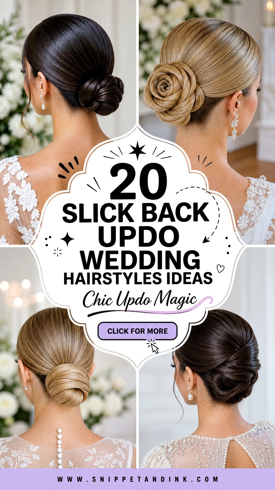 20 Slick Back Updo Wedding Hairstyles for Chic Brides - 20 Slick Back Updo Wedding Hairstyles for Chic Brides