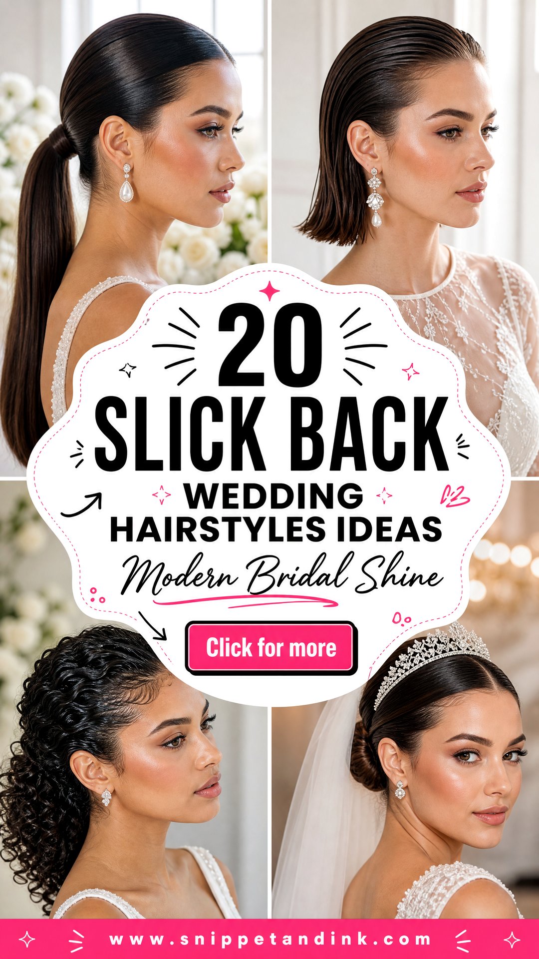 20 Slick Back Wedding Hairstyles for Modern Brides - 20 Slick Back Wedding Hairstyles for Modern Brides
