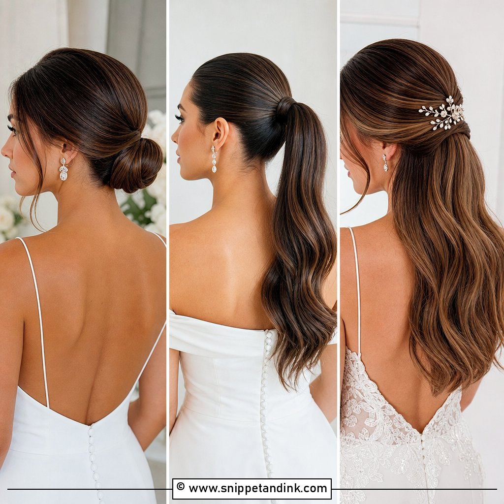 20 Slick Wedding Hair Ideas for a Polished Bridal Glow