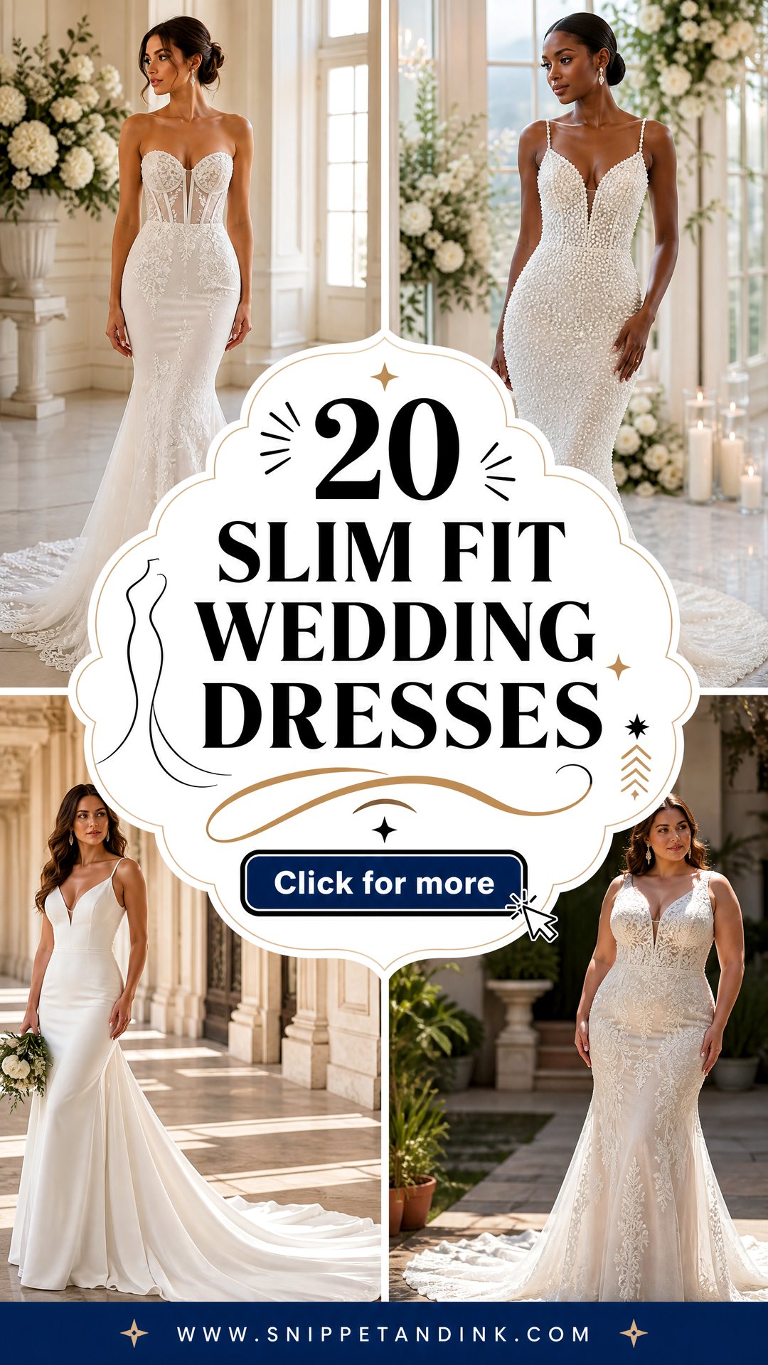 20 Slim Fit Wedding Dresses for a Sleek Modern Bridal Look - 20 Slim Fit Wedding Dresses for a Sleek Modern Bridal Look