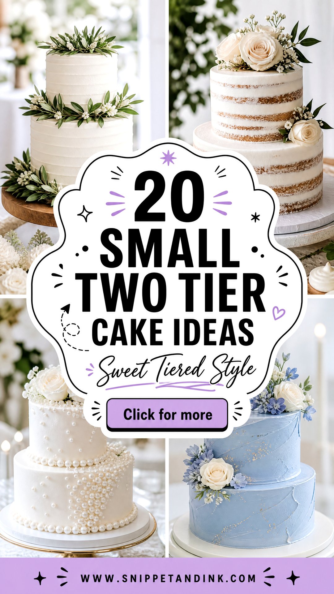 20 Small Two Tier Cake Ideas for Wedding Style - 20 Small Two Tier Cake Ideas for Wedding Style