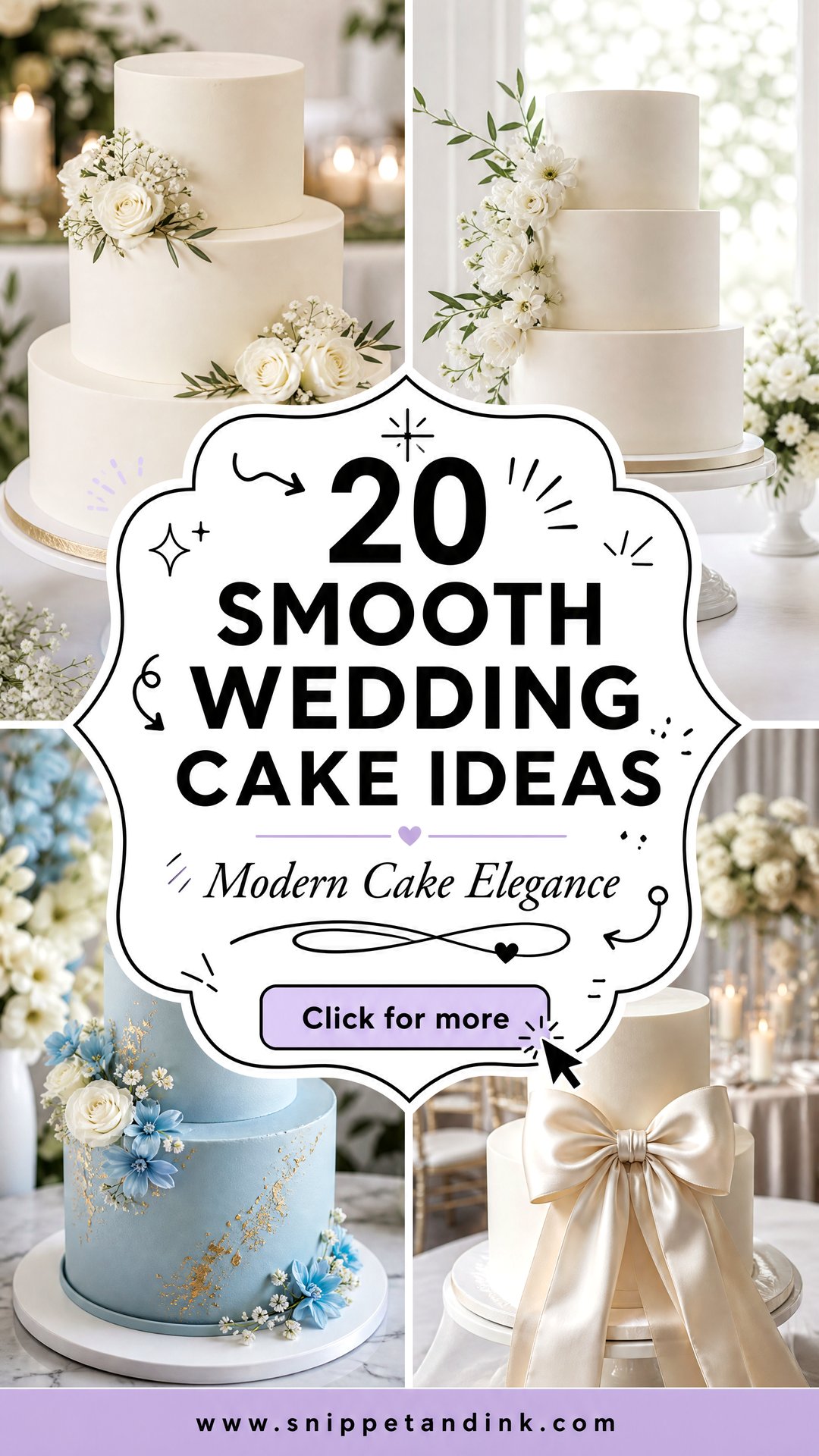 20 Smooth Wedding Cake Ideas for Modern Elegant Style - 20 Smooth Wedding Cake Ideas for Modern Elegant Style