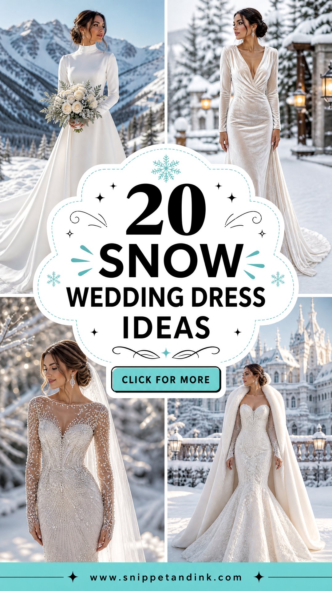20 Snow Wedding Dress Ideas for a Magical Winter Ceremony - 20 Snow Wedding Dress Ideas for a Magical Winter Ceremony