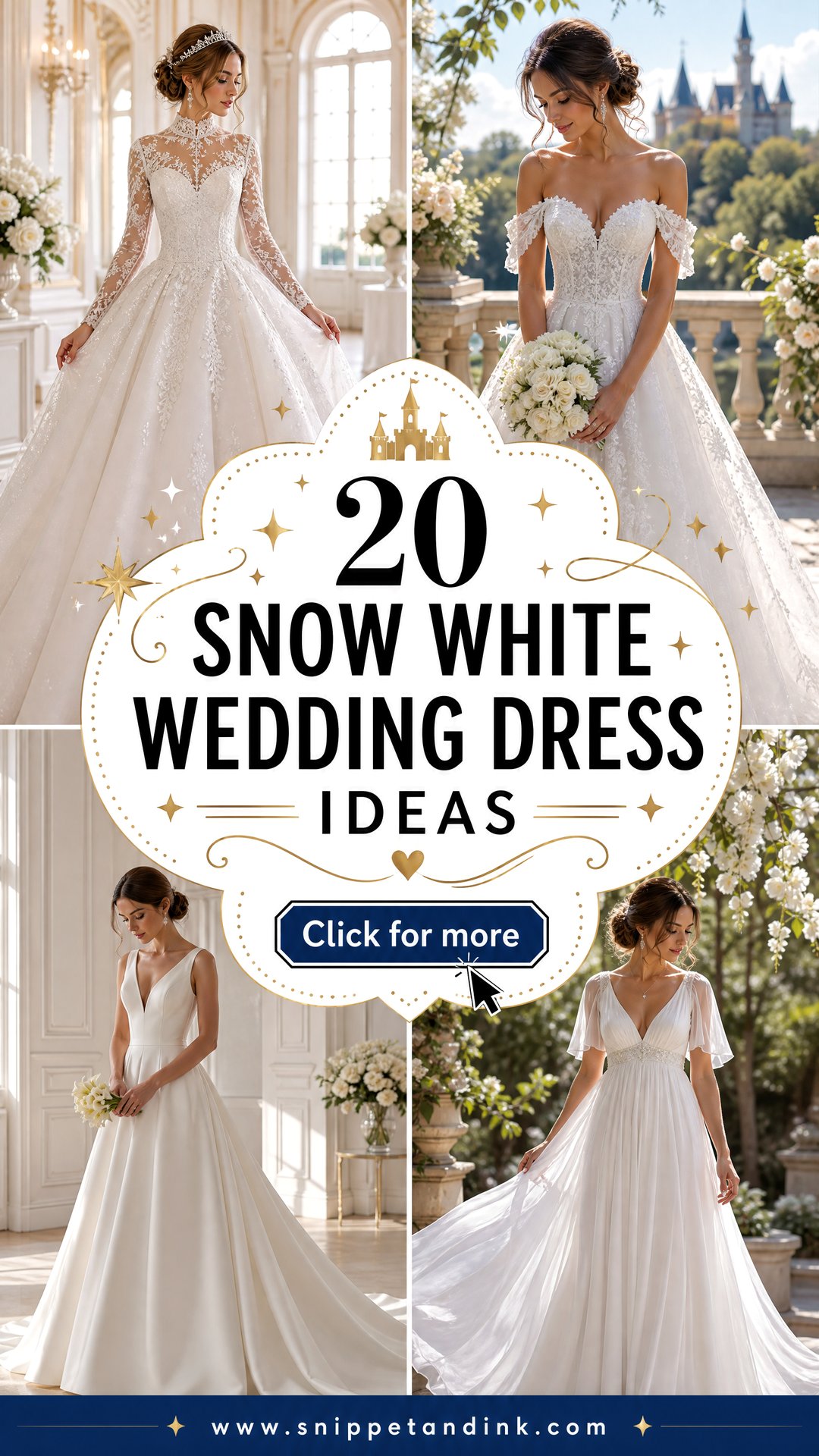 20 Snow White Wedding Dress Ideas Fairytale Bridal Inspiration - 20 Snow White Wedding Dress Ideas: Fairytale Bridal Inspiration